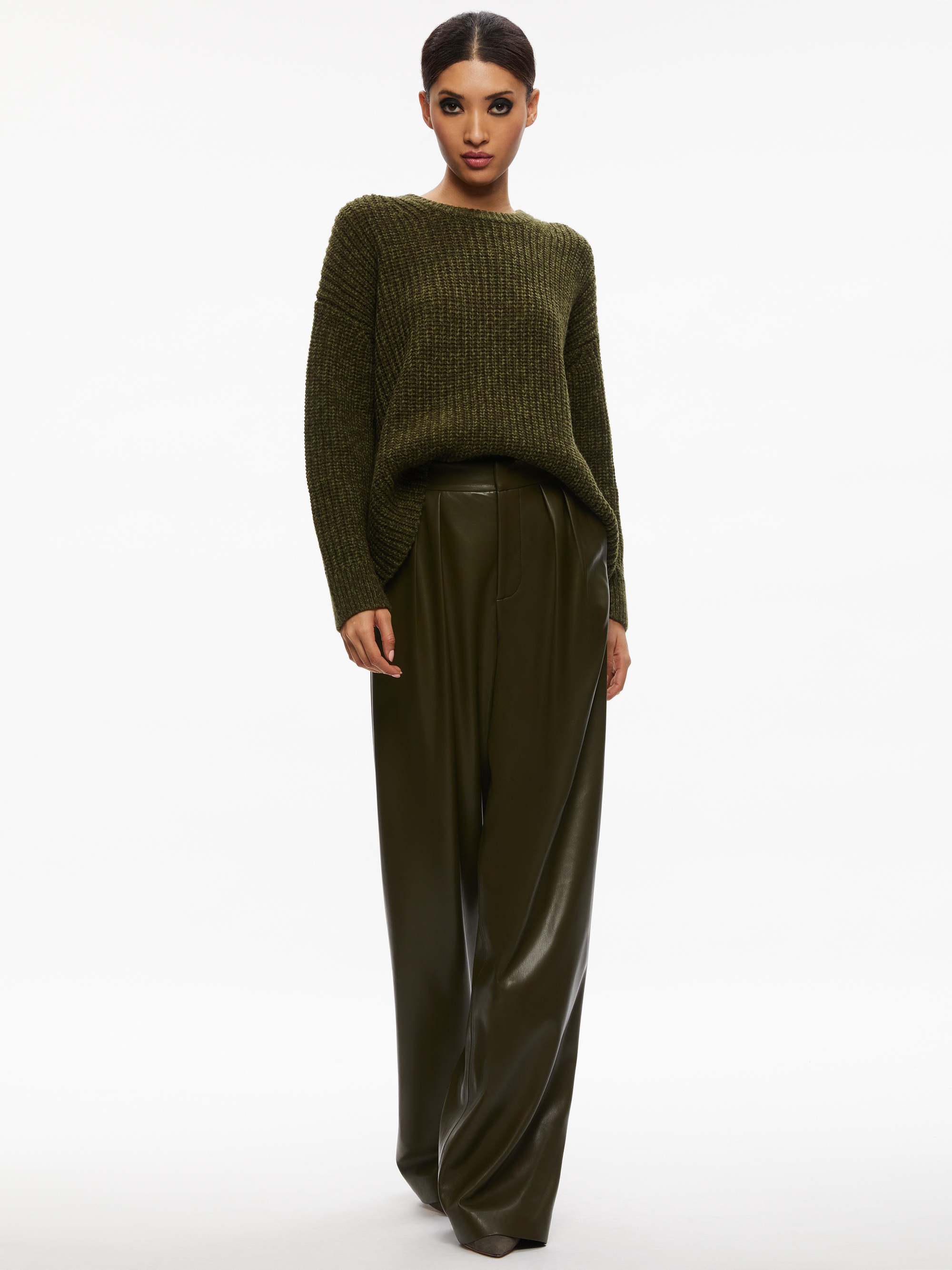 Alice + Olivia POMPEY VEGAN LEATHER PANT