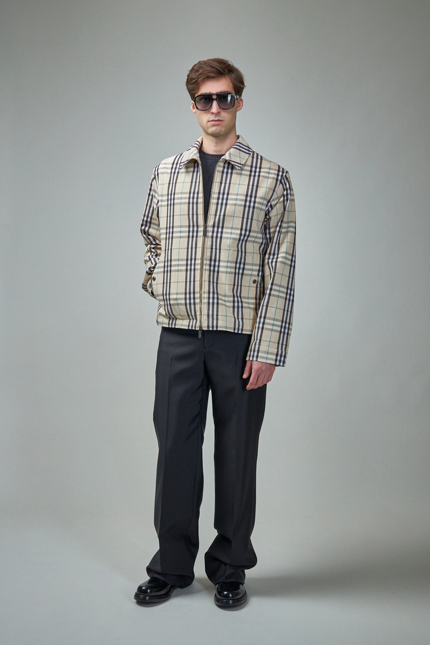 Check Cotton Harrington Jacket - 2