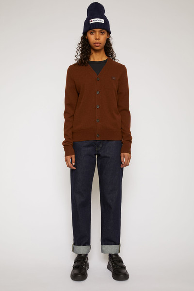 Acne Studios V-neck wool cardigan dark brown outlook