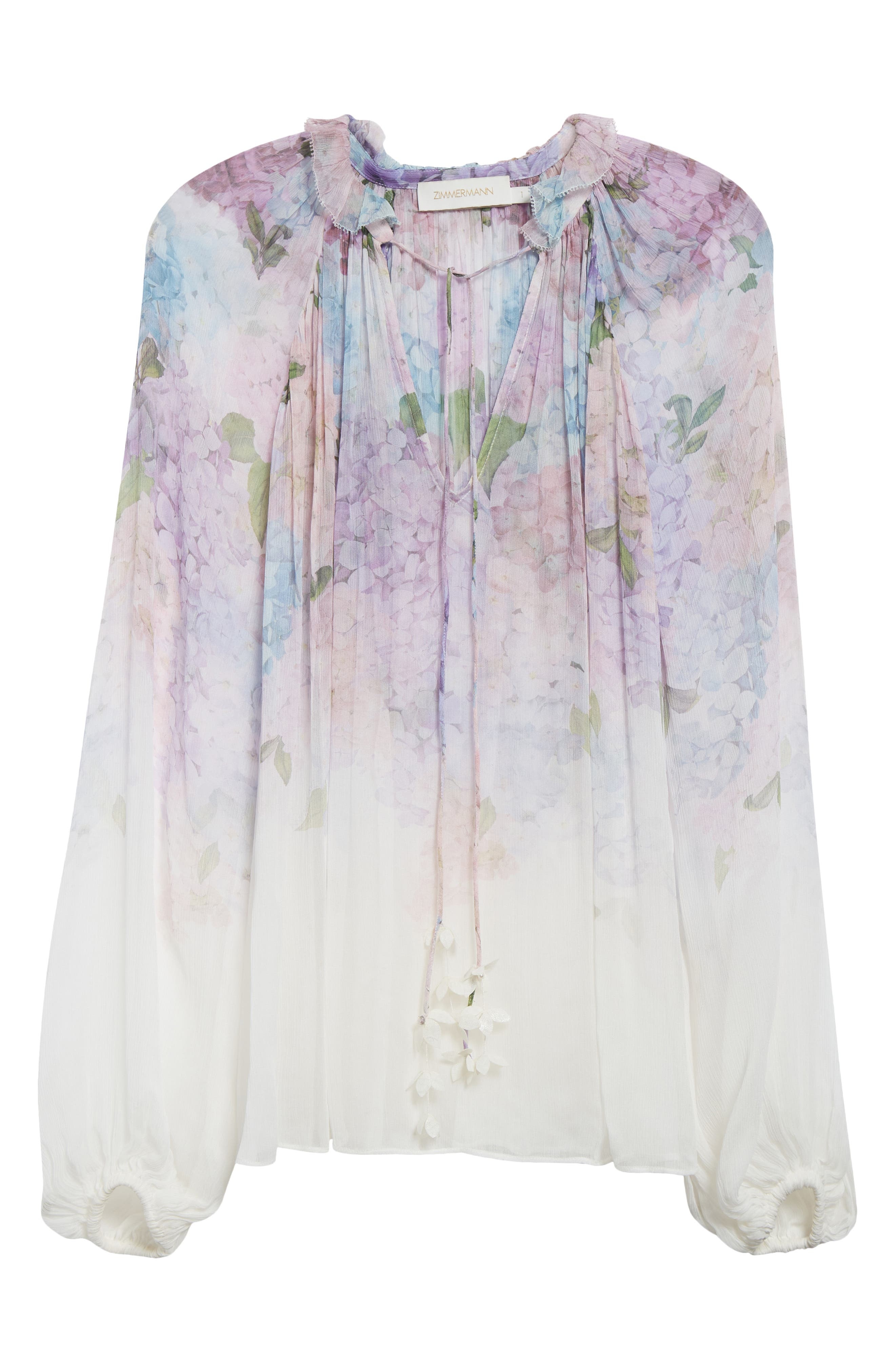 Zimmermann Floral Print Billow Top in Multi Hydrangea at Nordstrom - 6