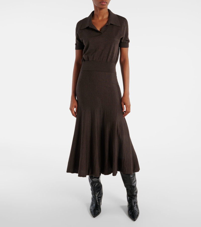 KHAITE Mayu wool midi skirt outlook