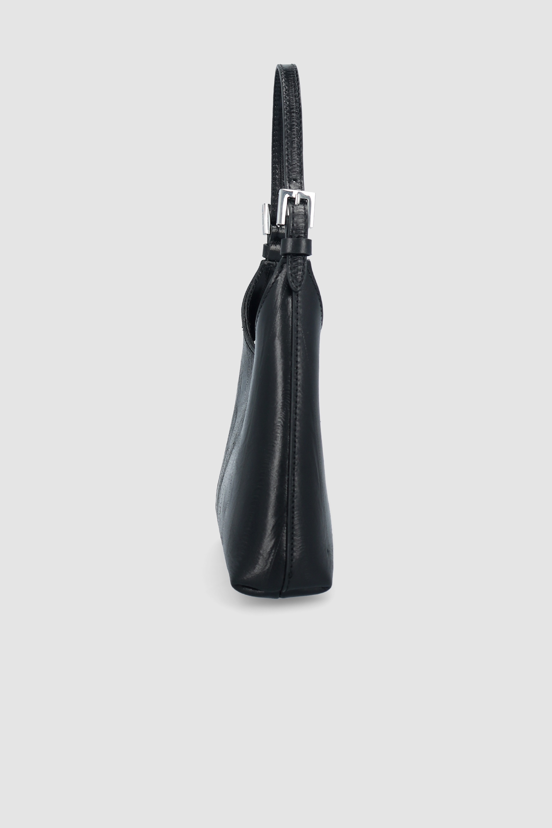 BABY CAMRYN BLACK EEL EMBOSSED LEATHER TOP-HANDLE BAG - 5