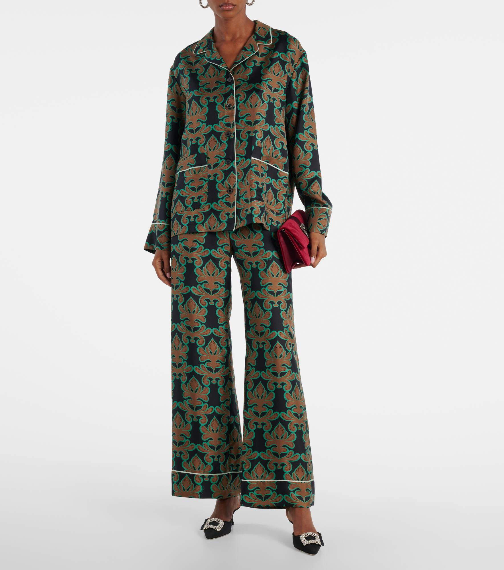 Maysale Jewel 50 crêpe de chine mules - 3