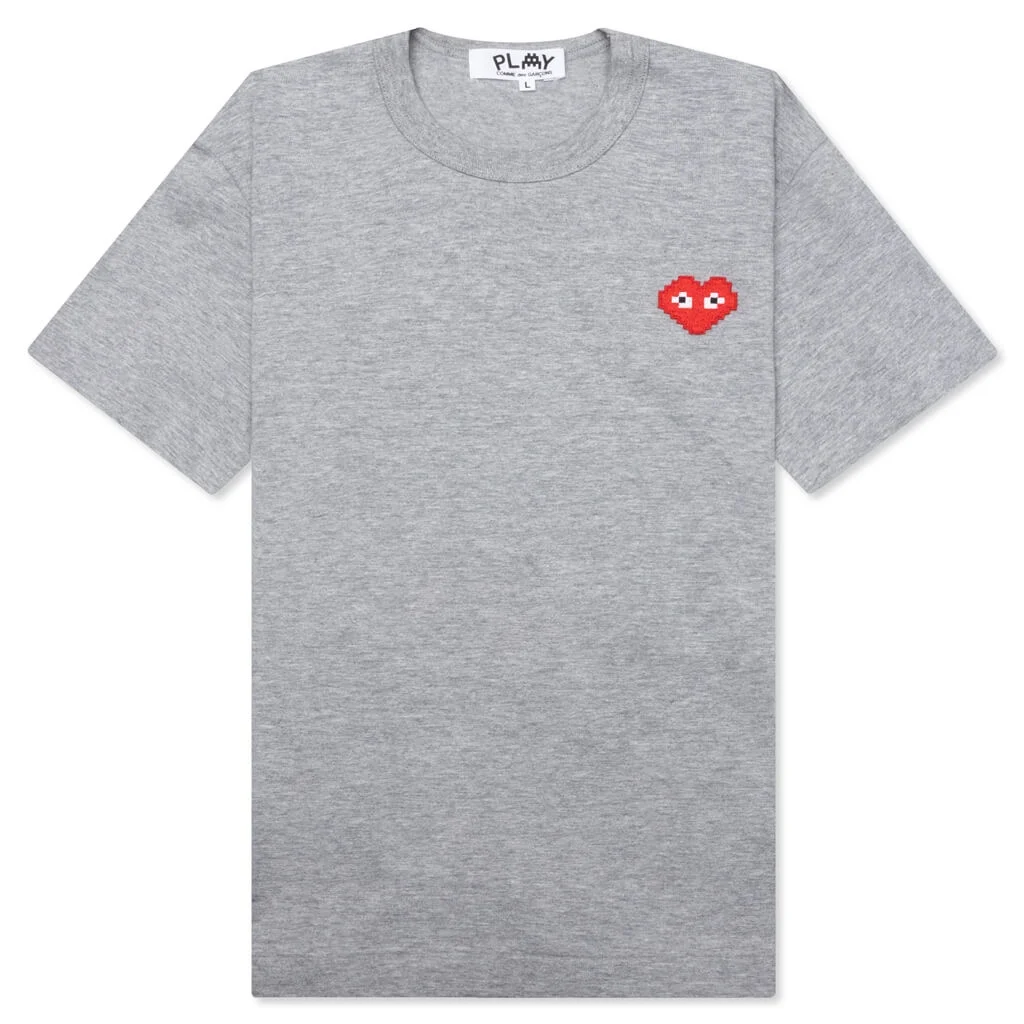 COMME DES GARCONS PLAY X THE ARTIST INVADER WOMEN'S T-SHIRT - GREY - 1