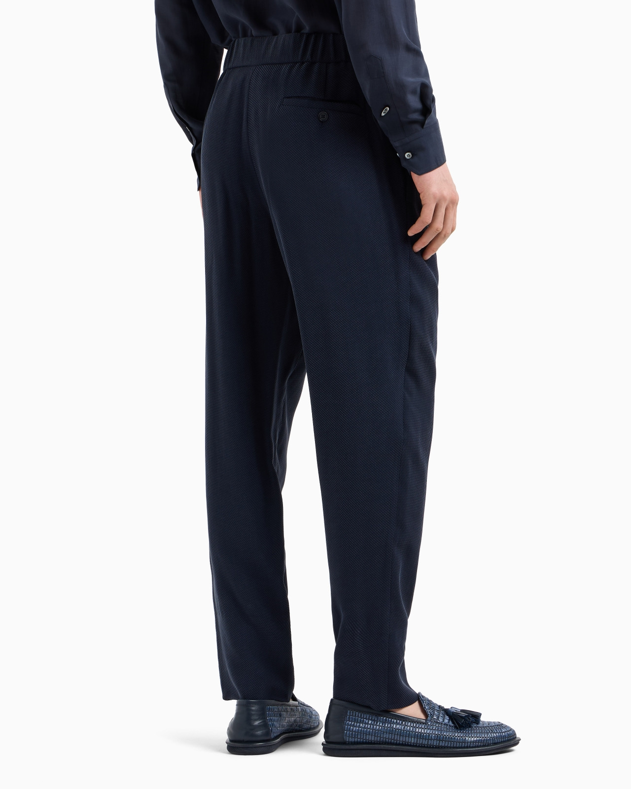 CUPRO AND VISCOSE JACQUARD ONE-DART TROUSERS - 3