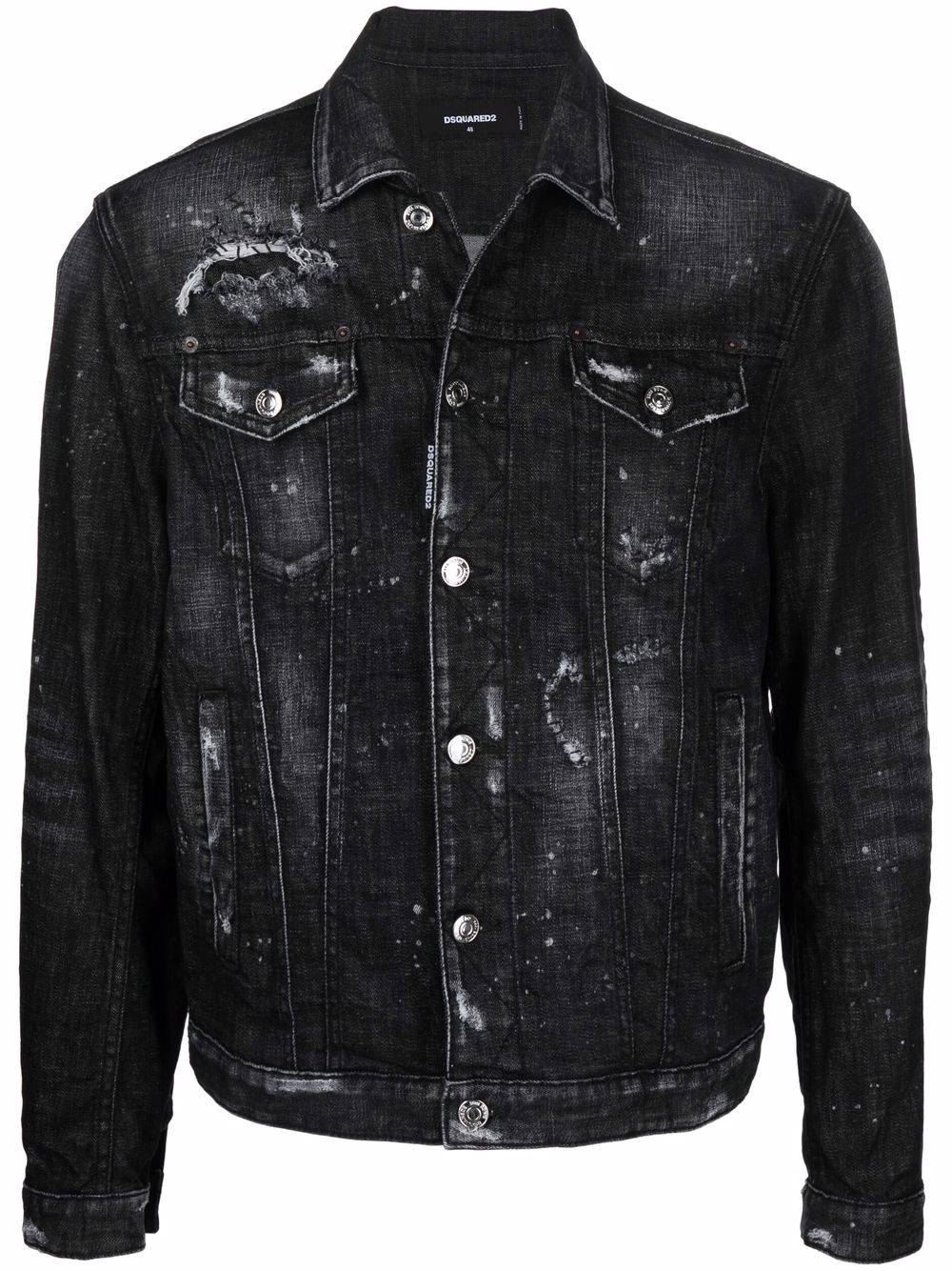 distressed-effect denim jacket - 1