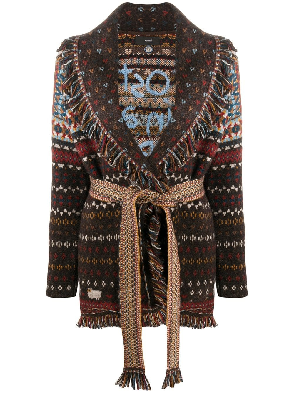 patterned intarsia-knit cardigan - 1