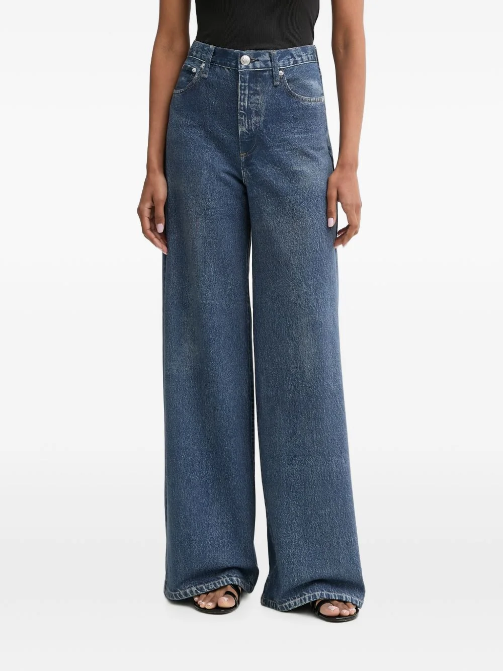high-waist wide-leg jeans - 1