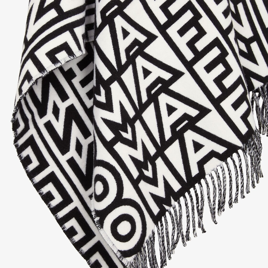 fendi black and white poncho