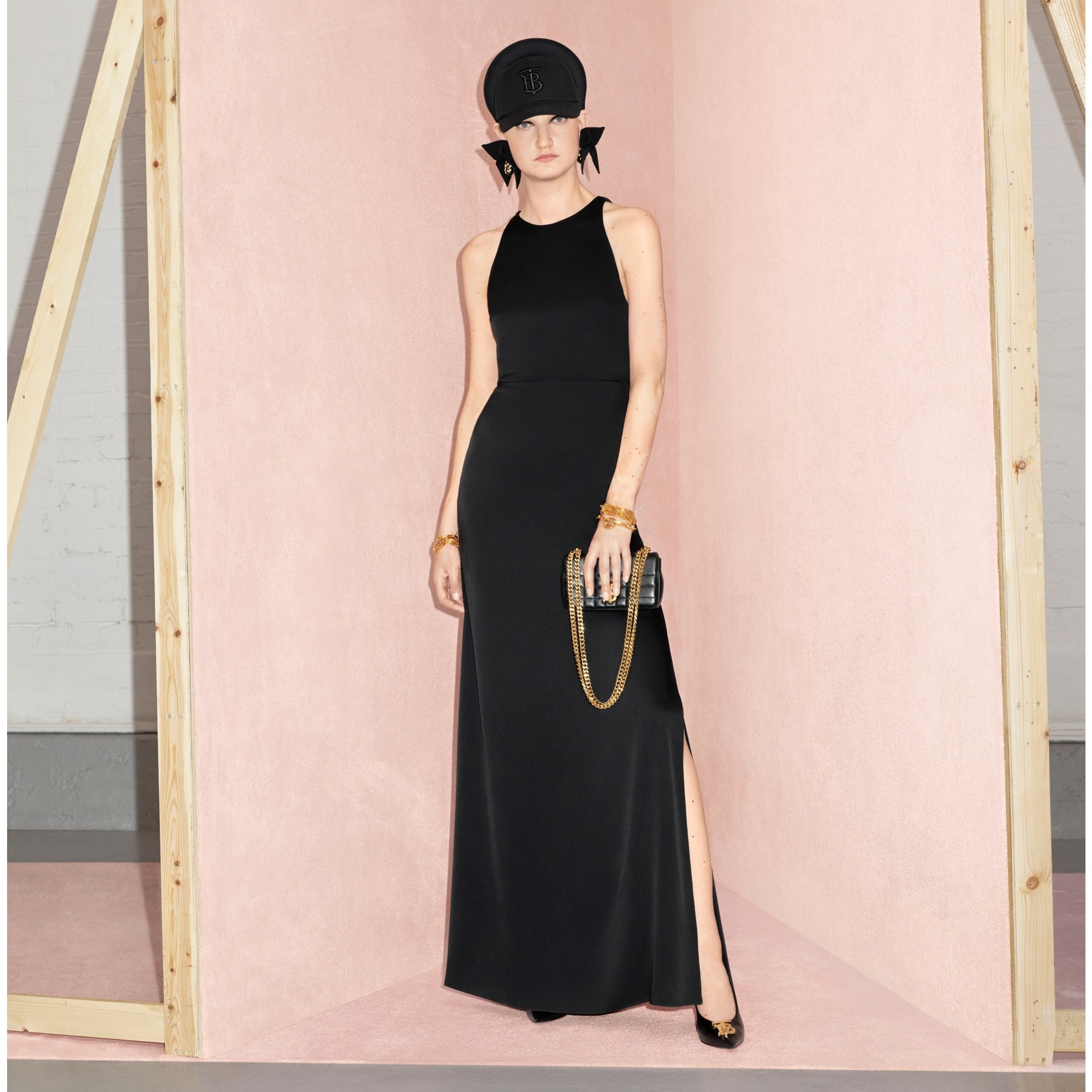 Sleeveless Silk Satin Gown - 10