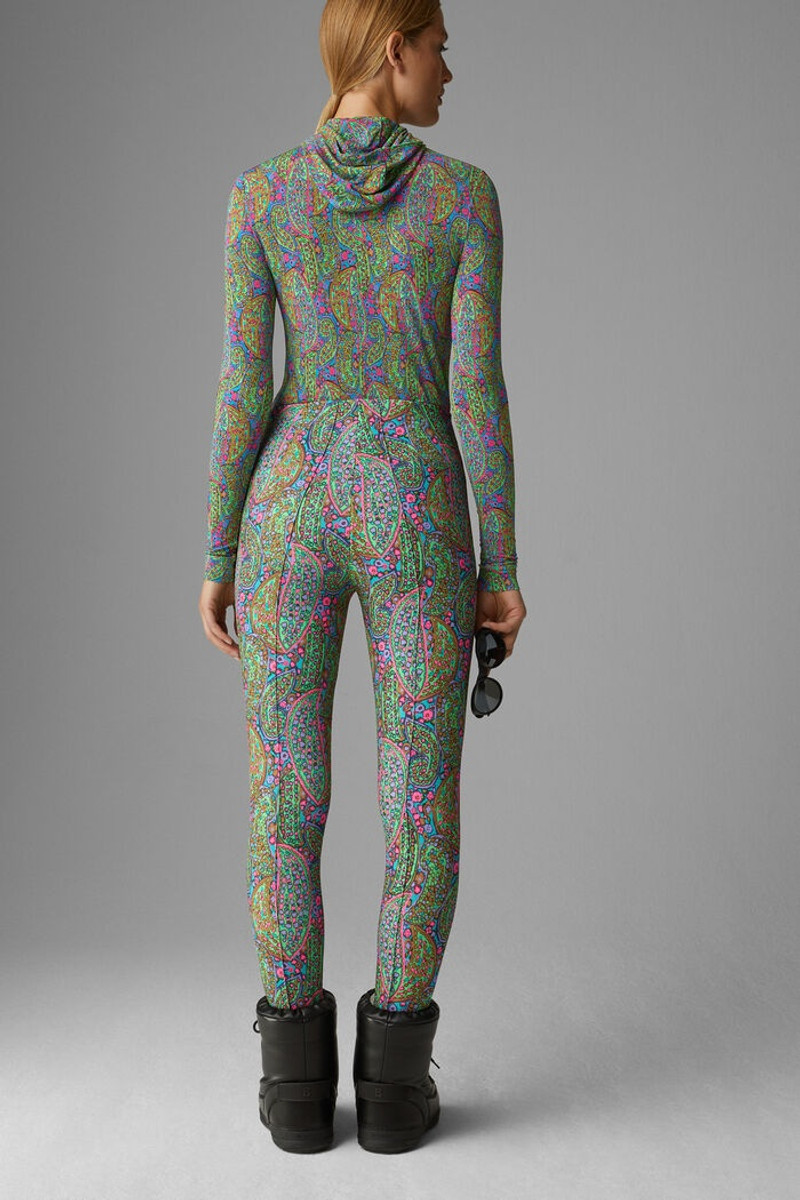 Elaini Stirrup pants in Green/Violet 3