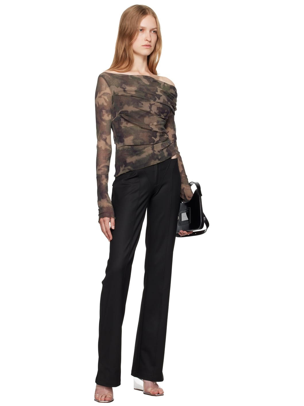 Black Cutout Trousers - 4