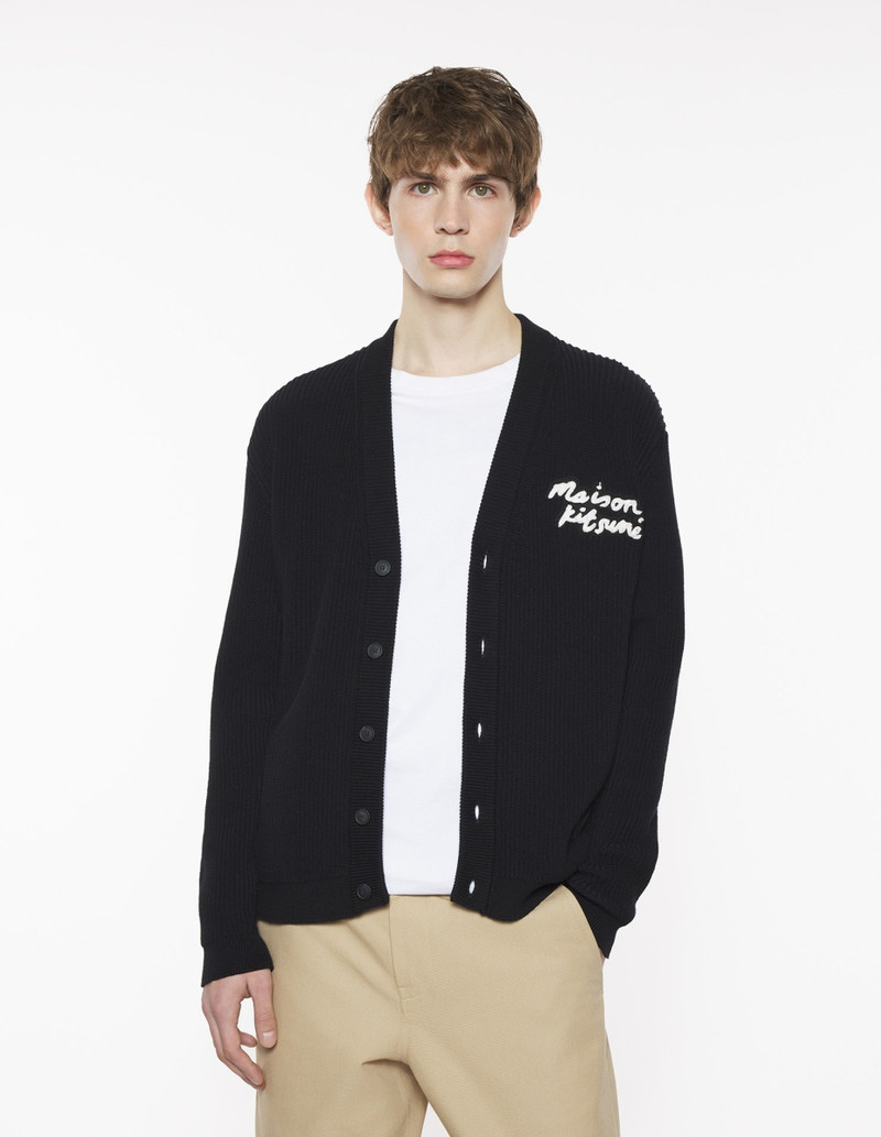 MAISON KITSUNE HANDWRITING COMFORT RIBBED CARDIGAN 3