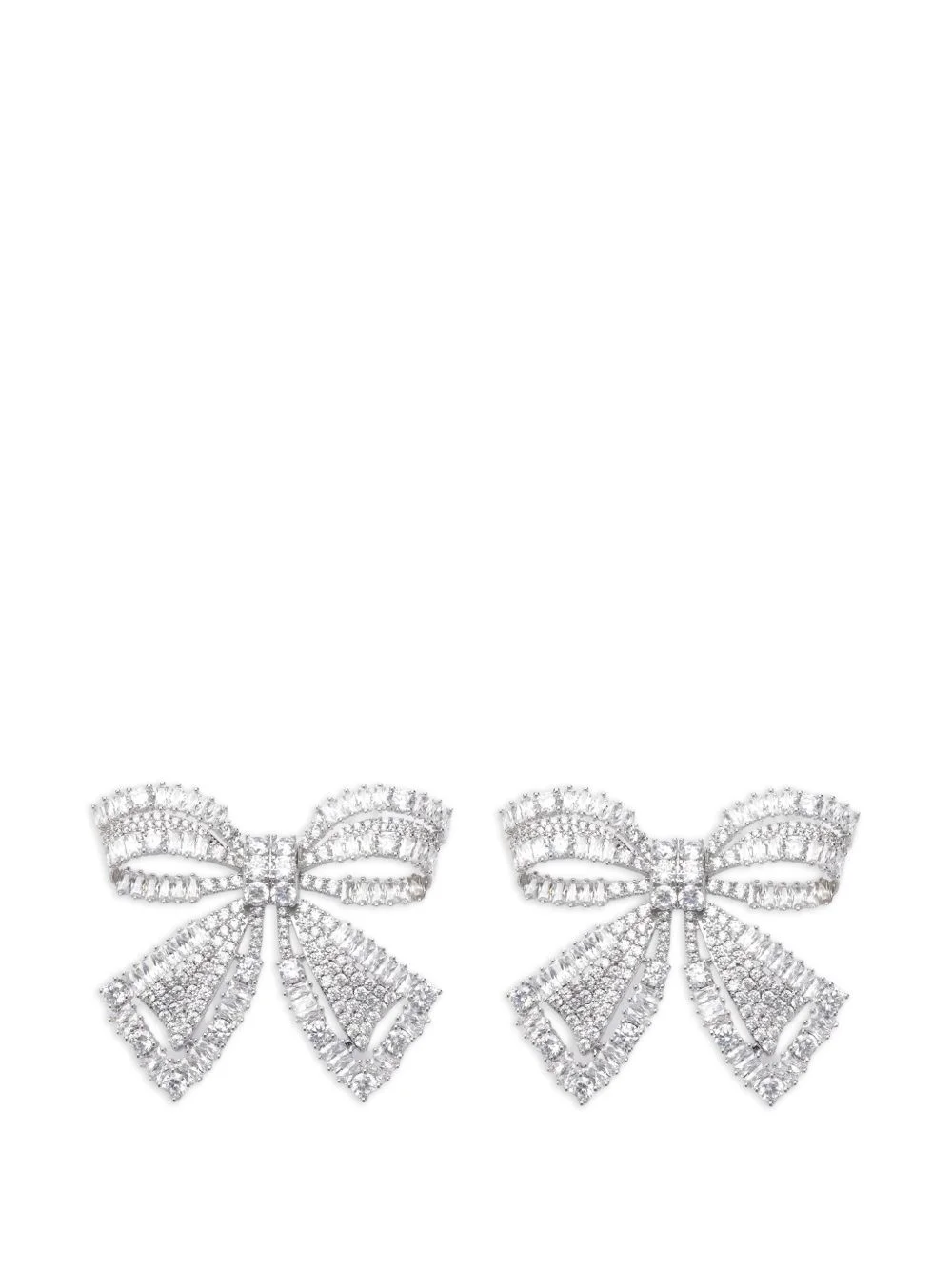 crystal-embellished bow earrings - 1
