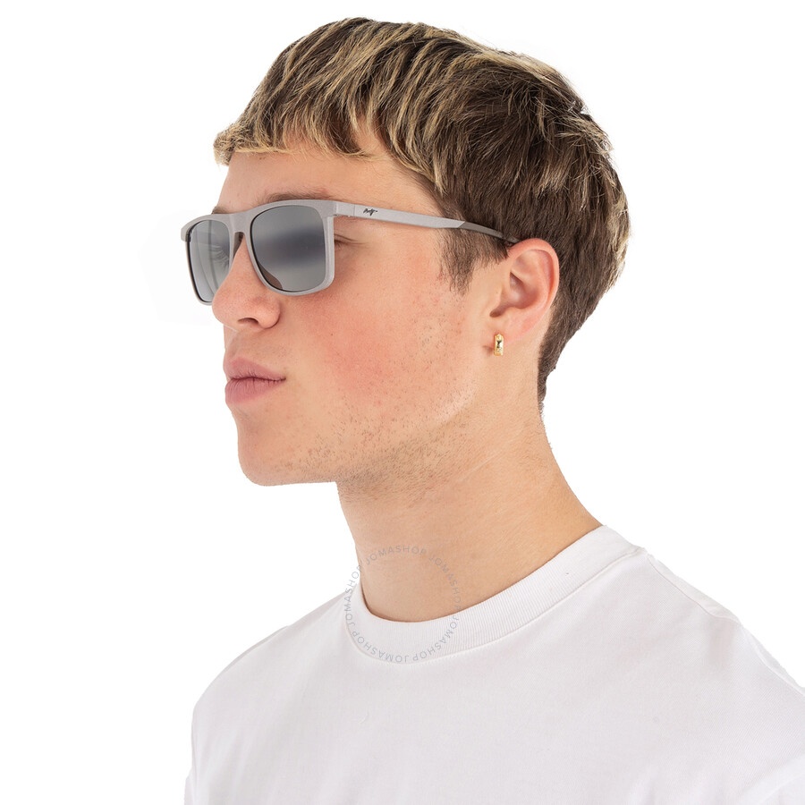 Maui Jim Makamae Neutral Grey Rectangular Men's Sunglasses 619-14 56 - 2