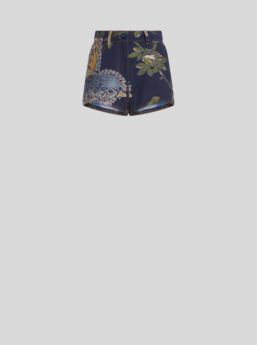 DENIM JACQUARD SHORTS - 1