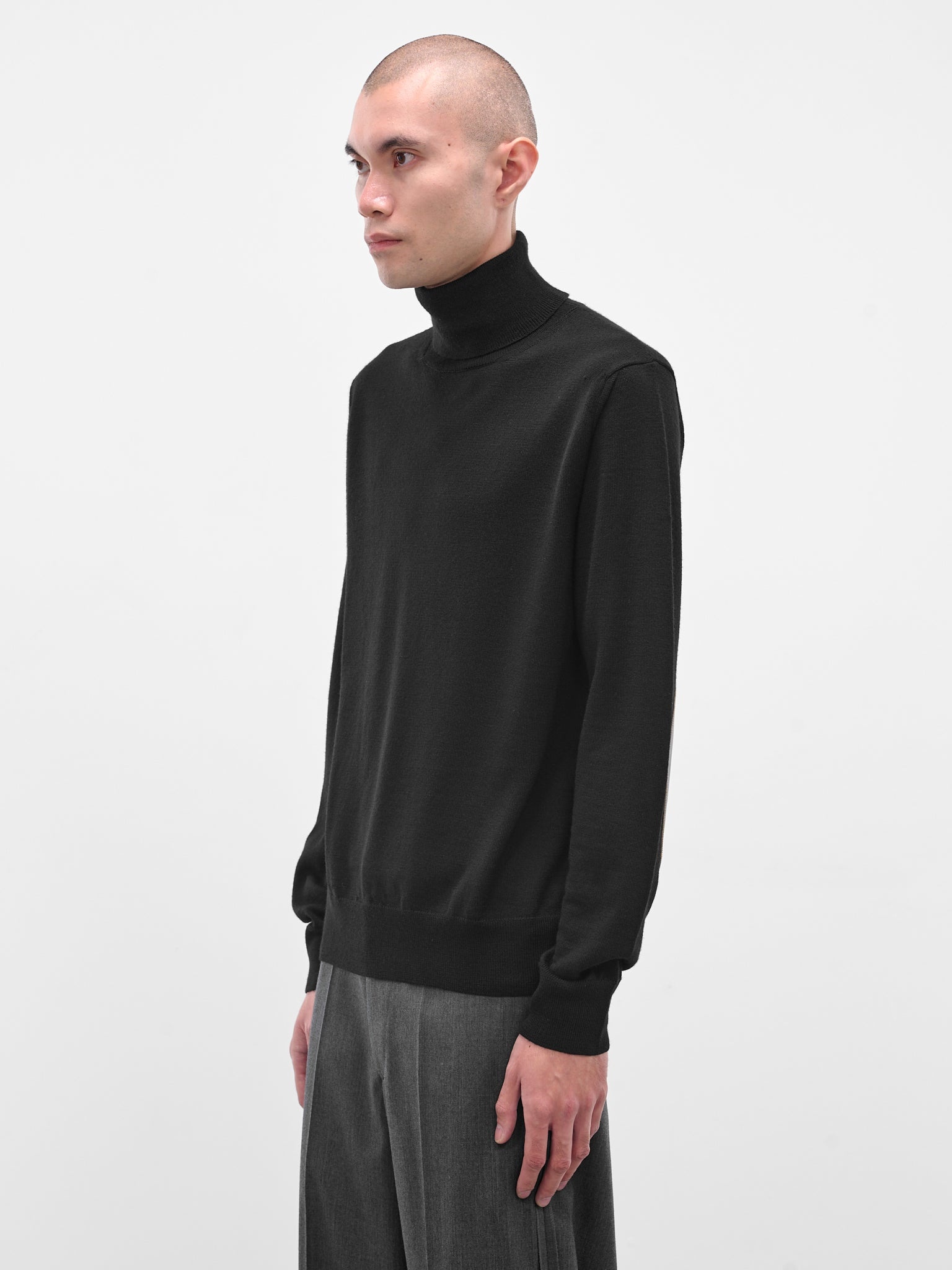 Black Wool Turtleneck Sweater - 2