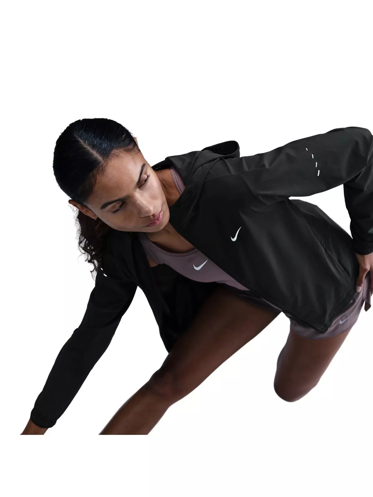 Women's Swift repel Packable Running Jacket -Black - 3