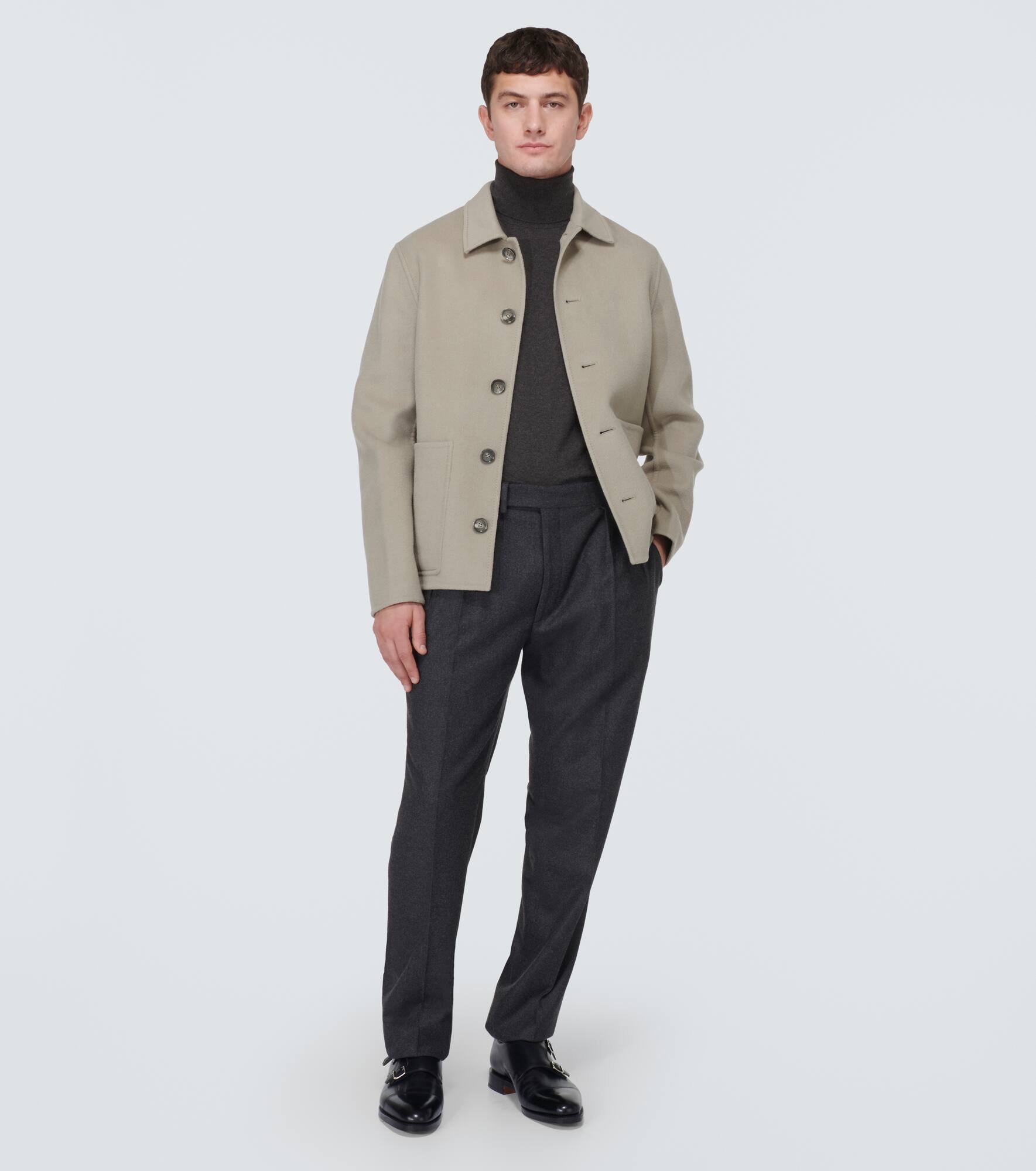 Cashmere jersey turtleneck top - 2