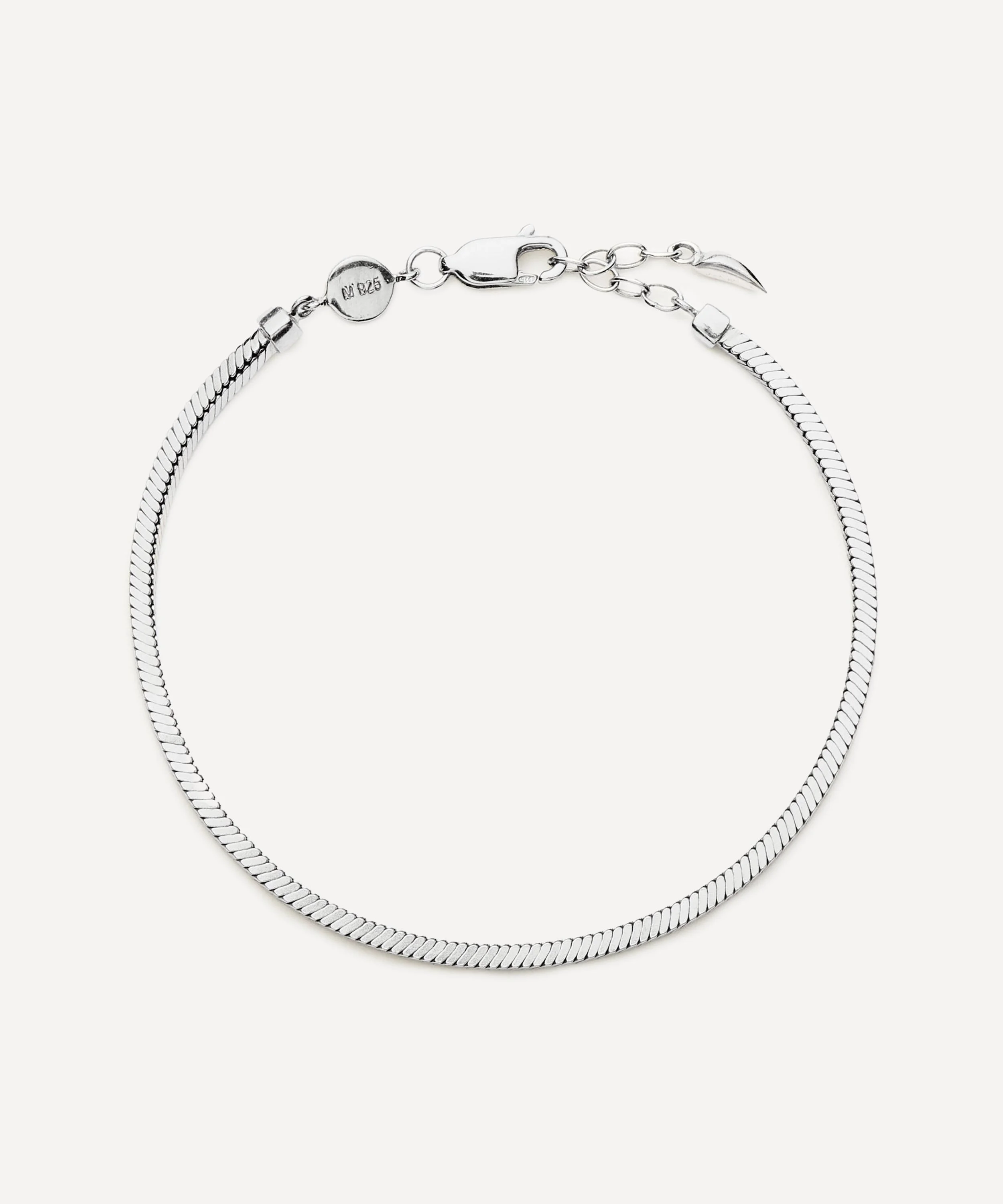 X Lucy Williams Sterling Silver Square Snake Chain Bracelet - 1