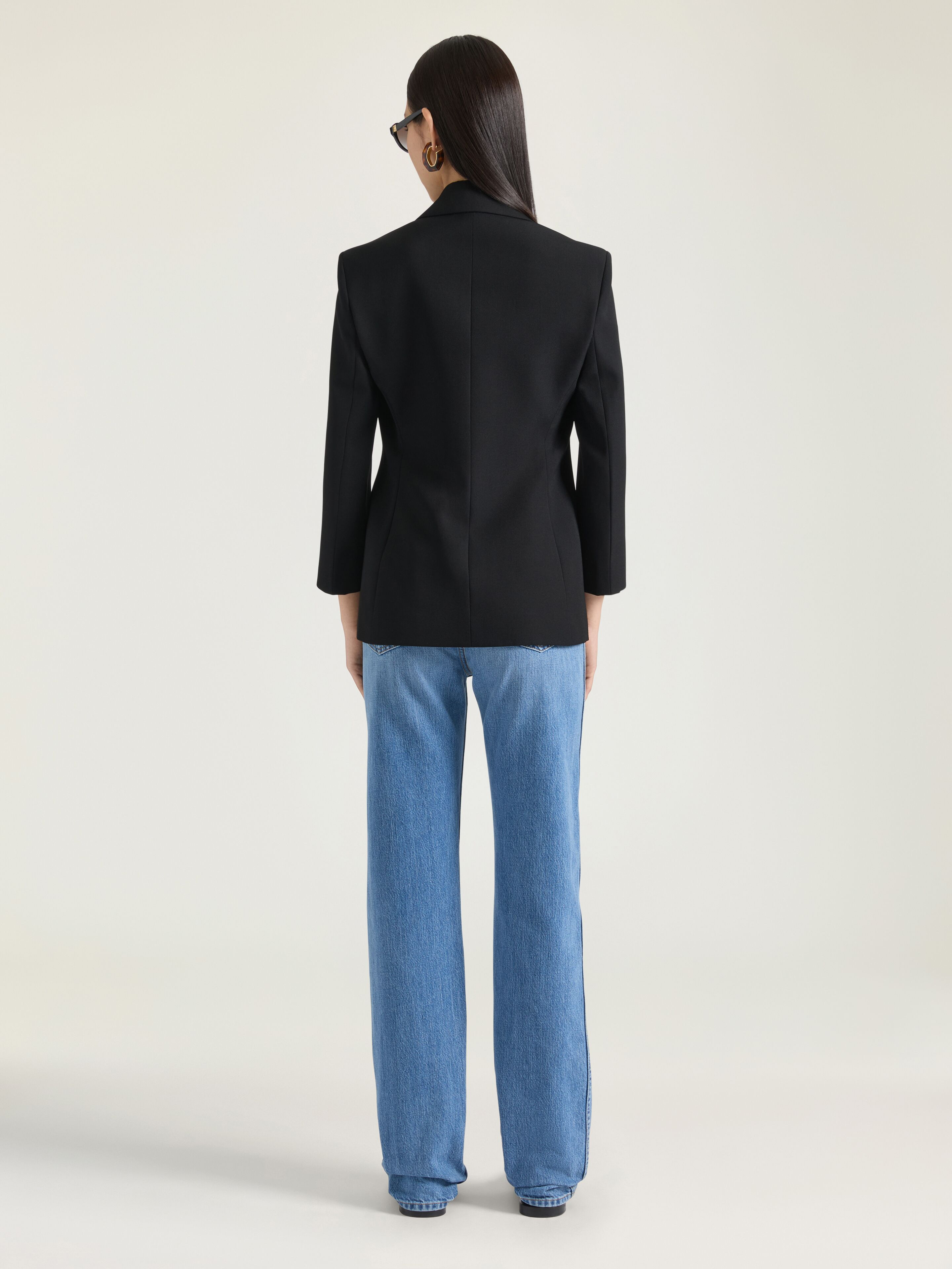 SINGLE BREASTED JACKET IN WOOL - 3