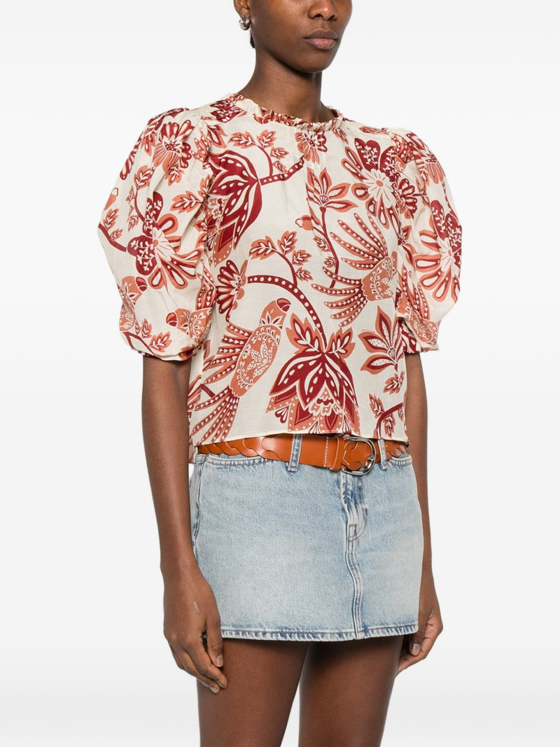 ruffled-neck floral-print blouse 3