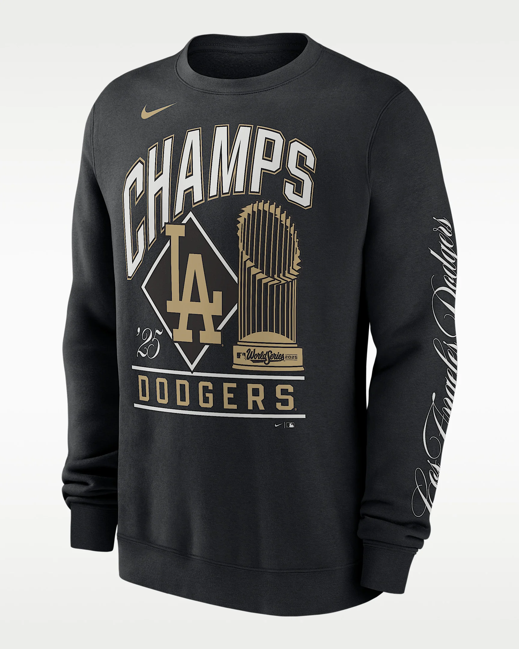 Los Angeles Dodgers 2025 World Series Champion Gold Series Men's Nike MLB Pullover Crew - 1