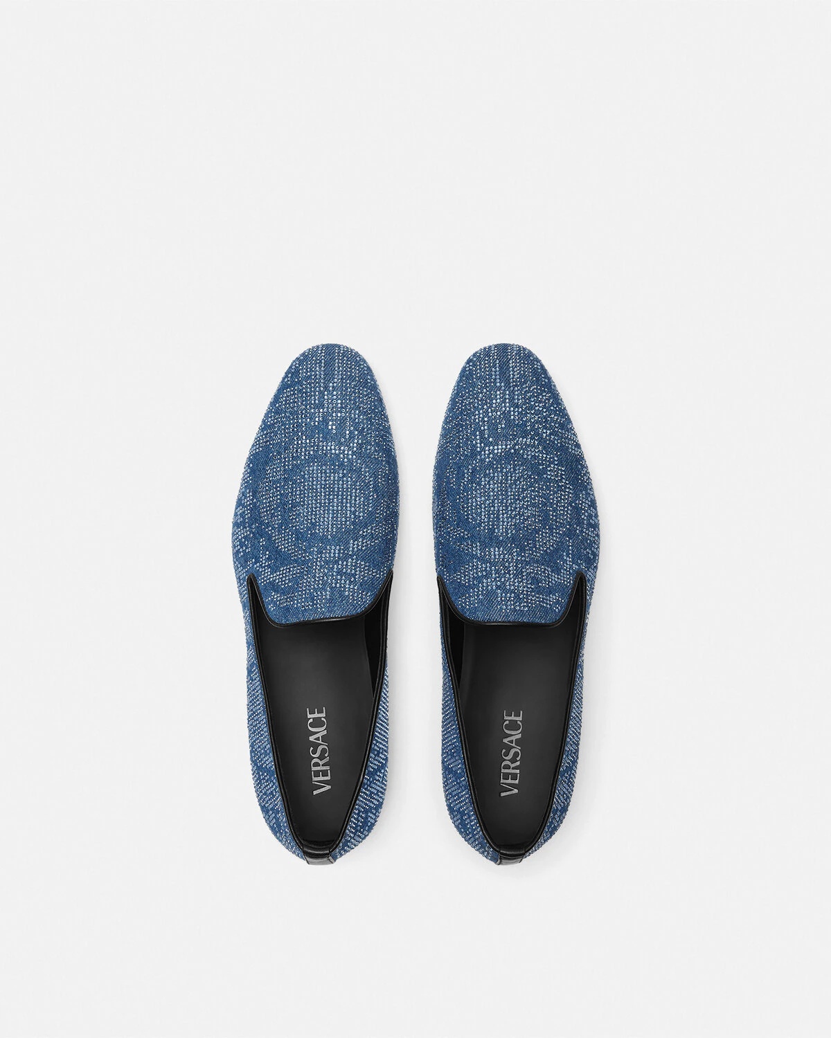 Crystal Barocco Denim Slippers - 4