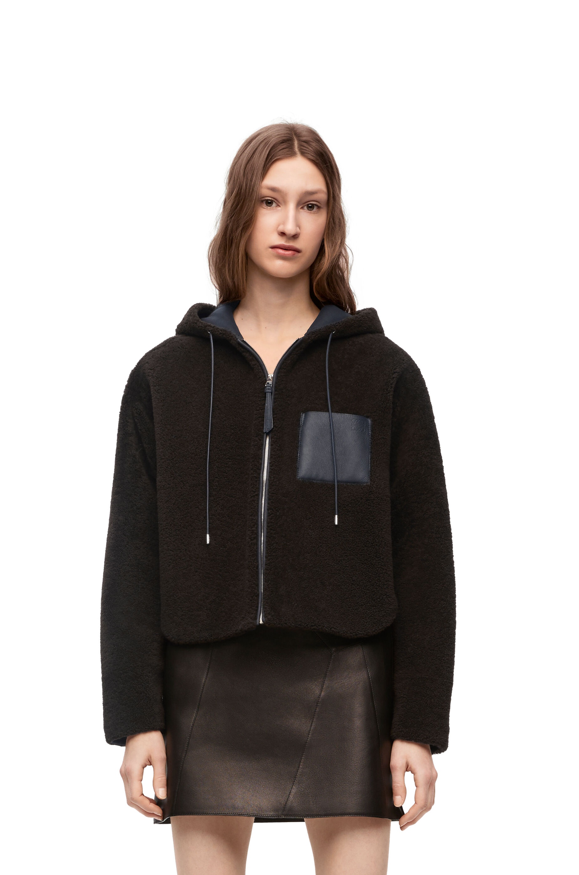 Hooded jacket in shearling - 3