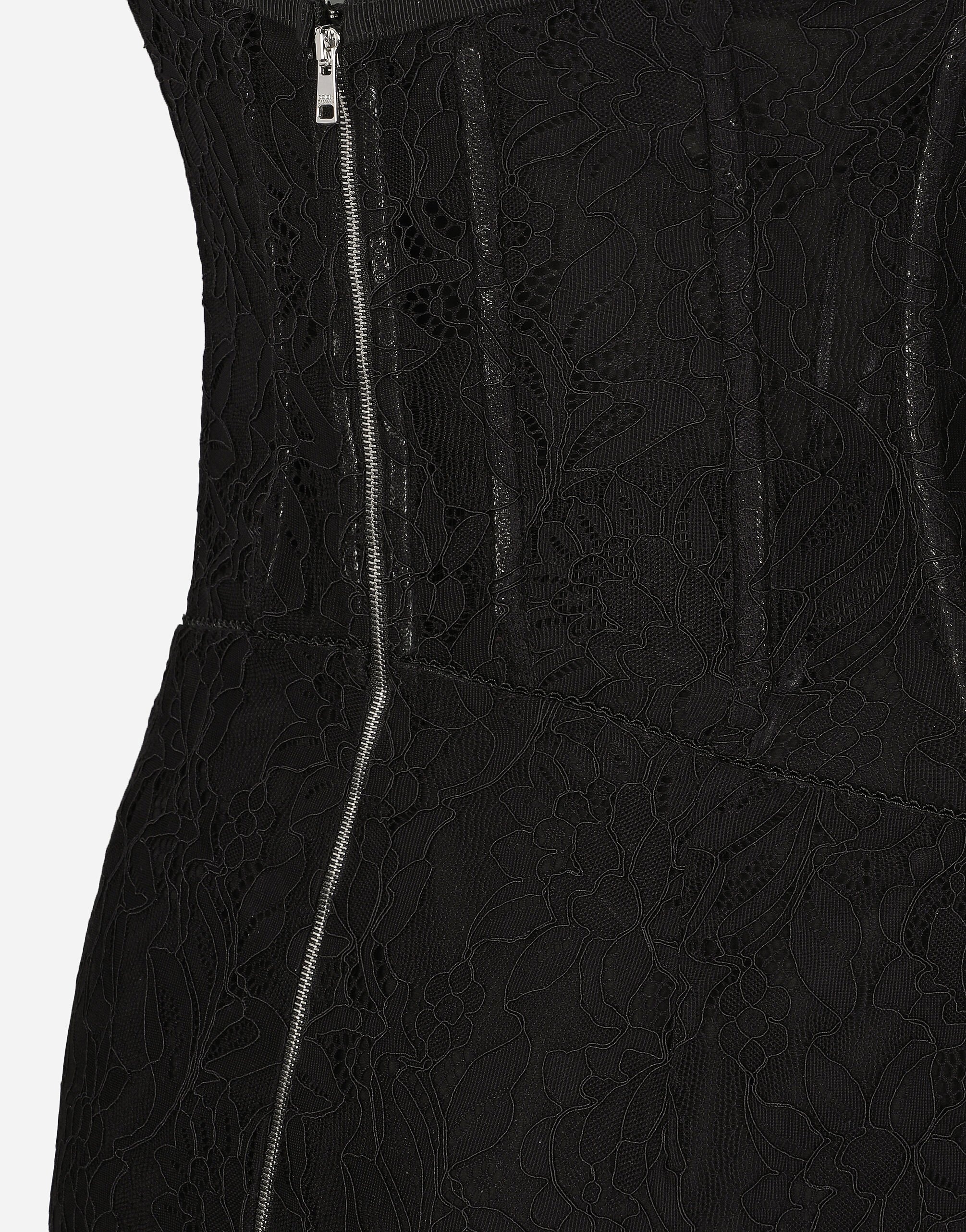 Lace calf-length slip dress: - 5