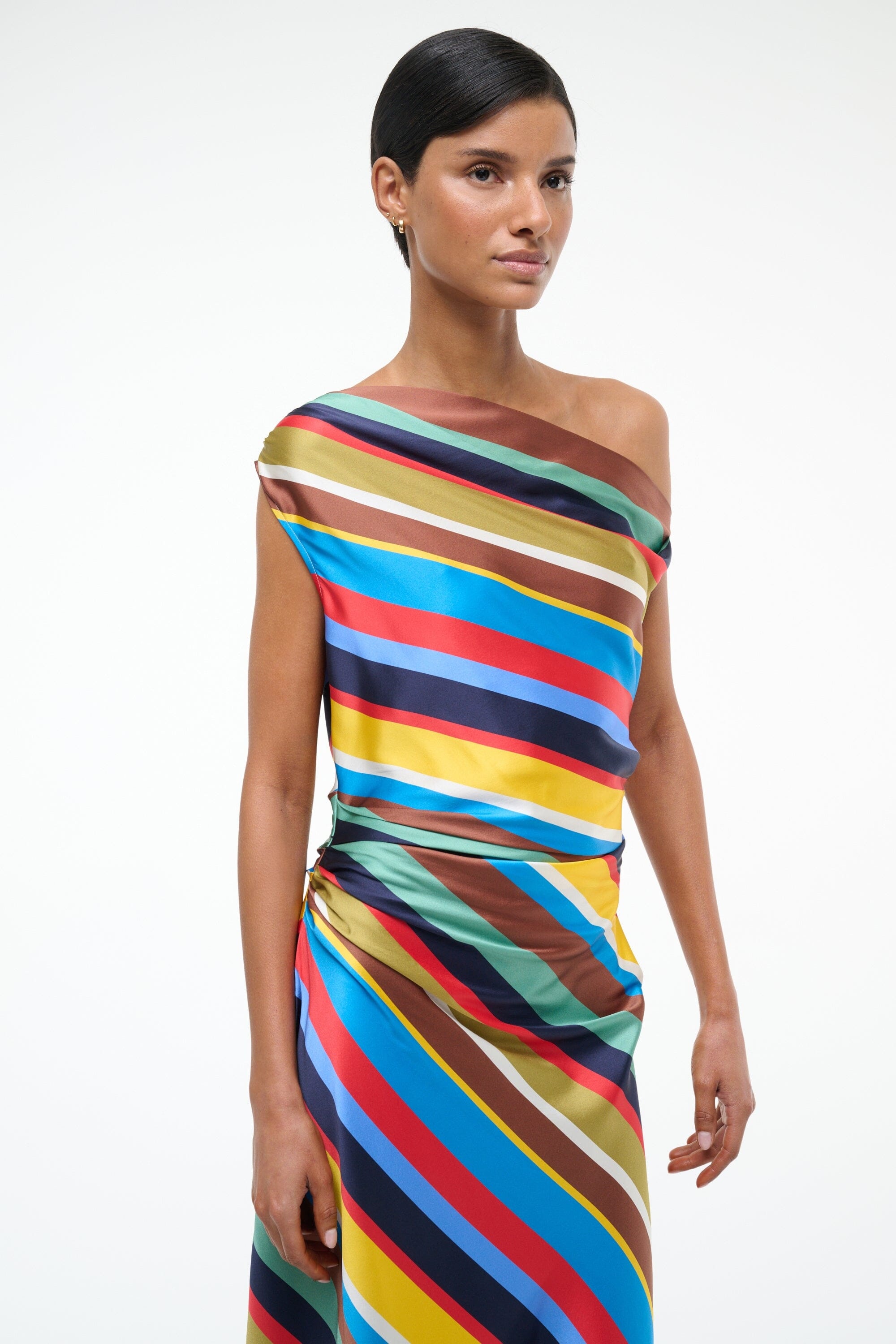 STAUD PHARE SILK DRESS MARKET STRIPE - 3