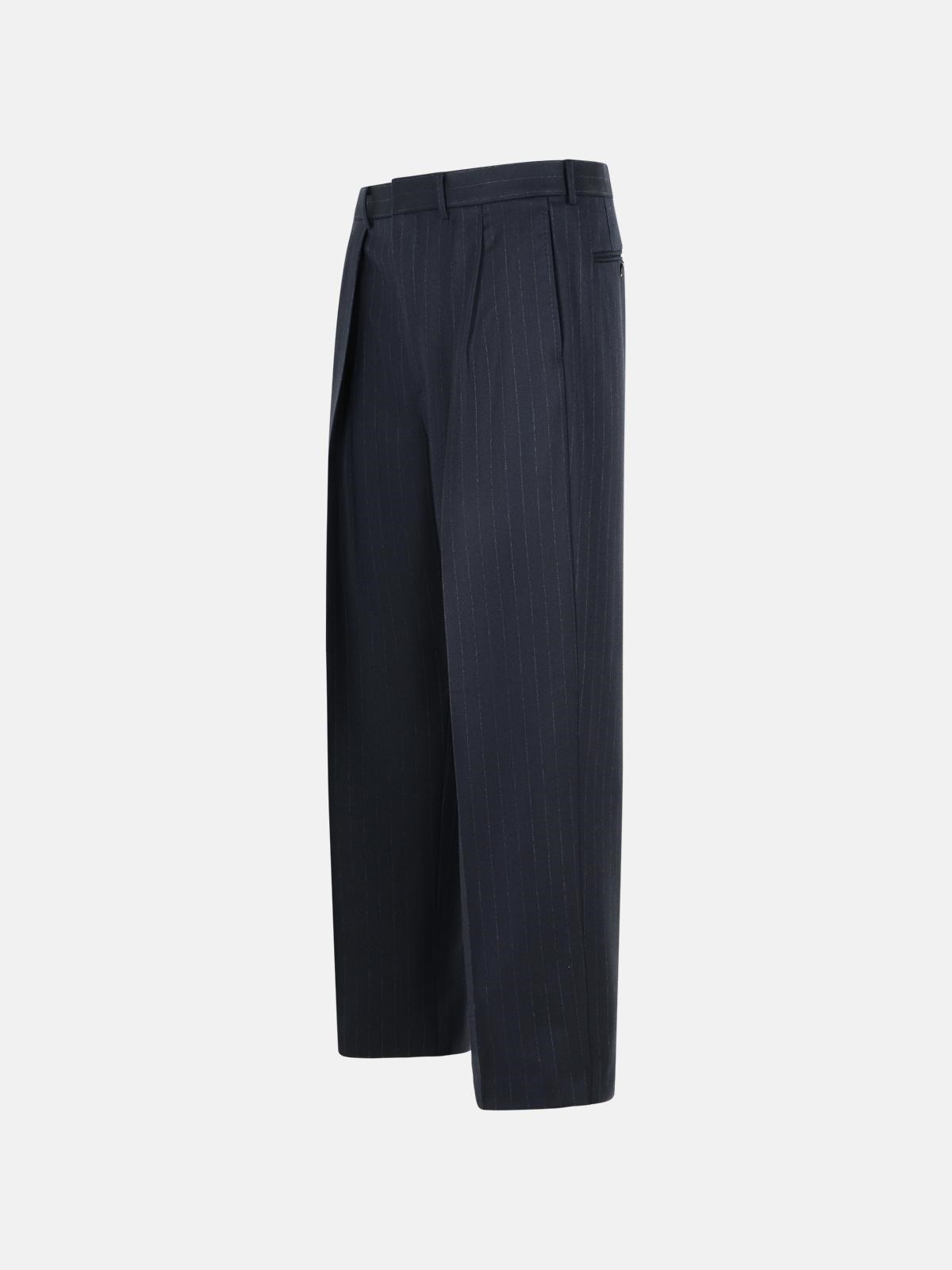 NAVY WOOL TROUSERS - 2