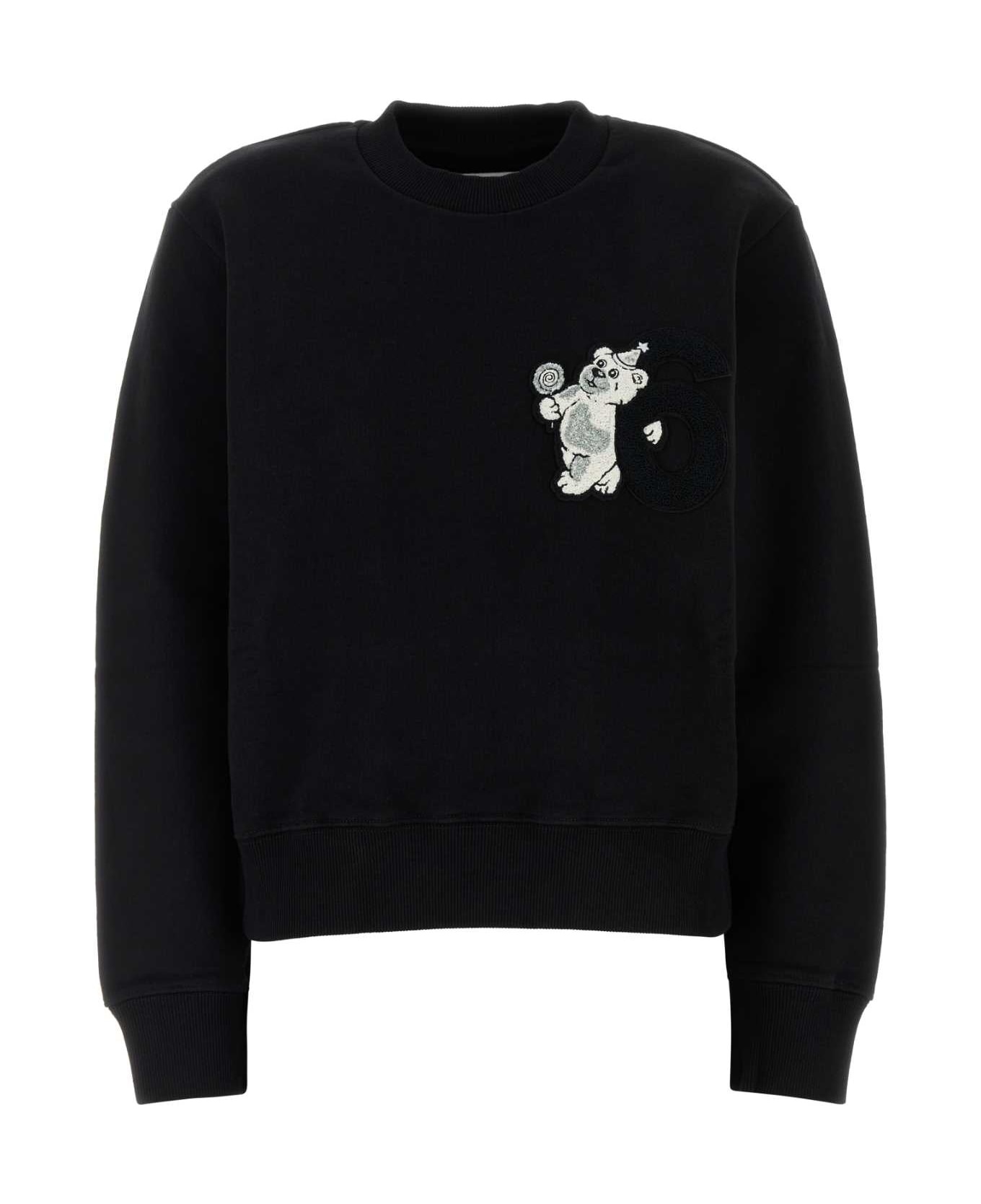 Black Cotton Sweatshirt - 1