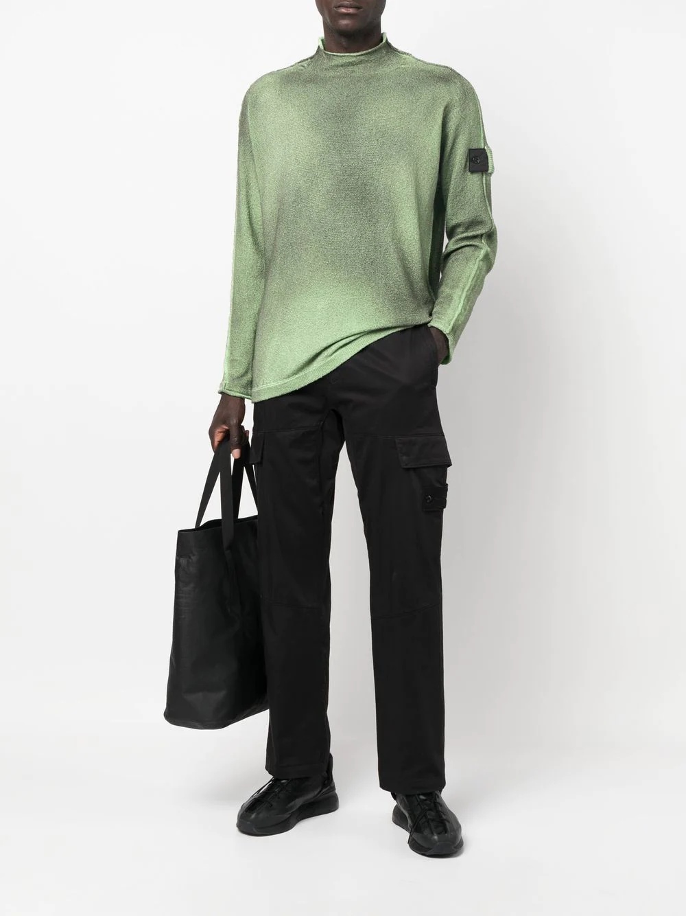 raw-edge roll neck fleece - 2