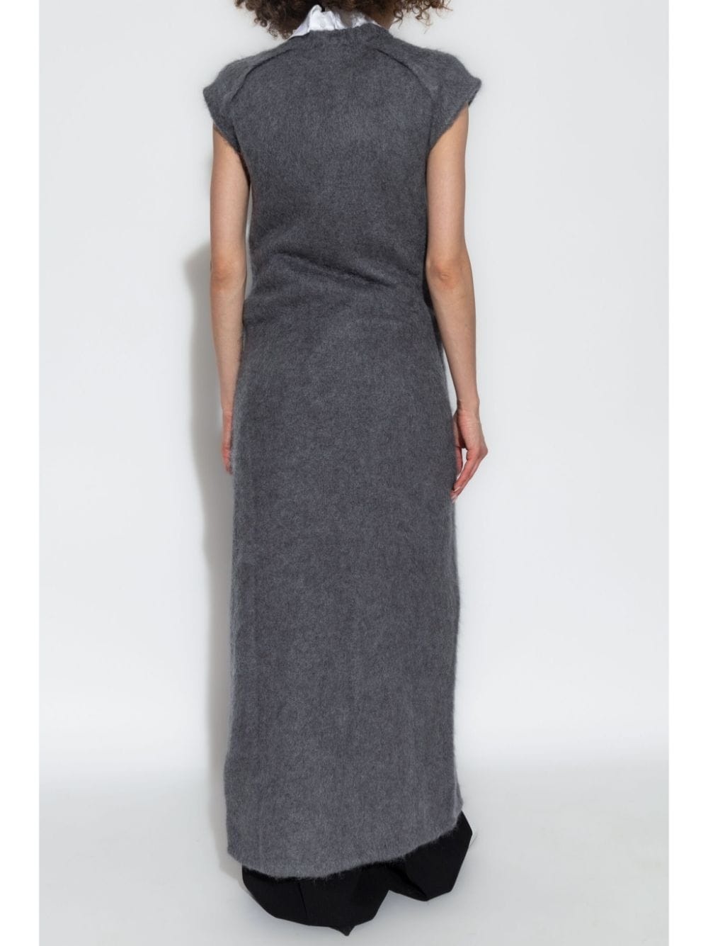front-slit knitted maxi dress - 4