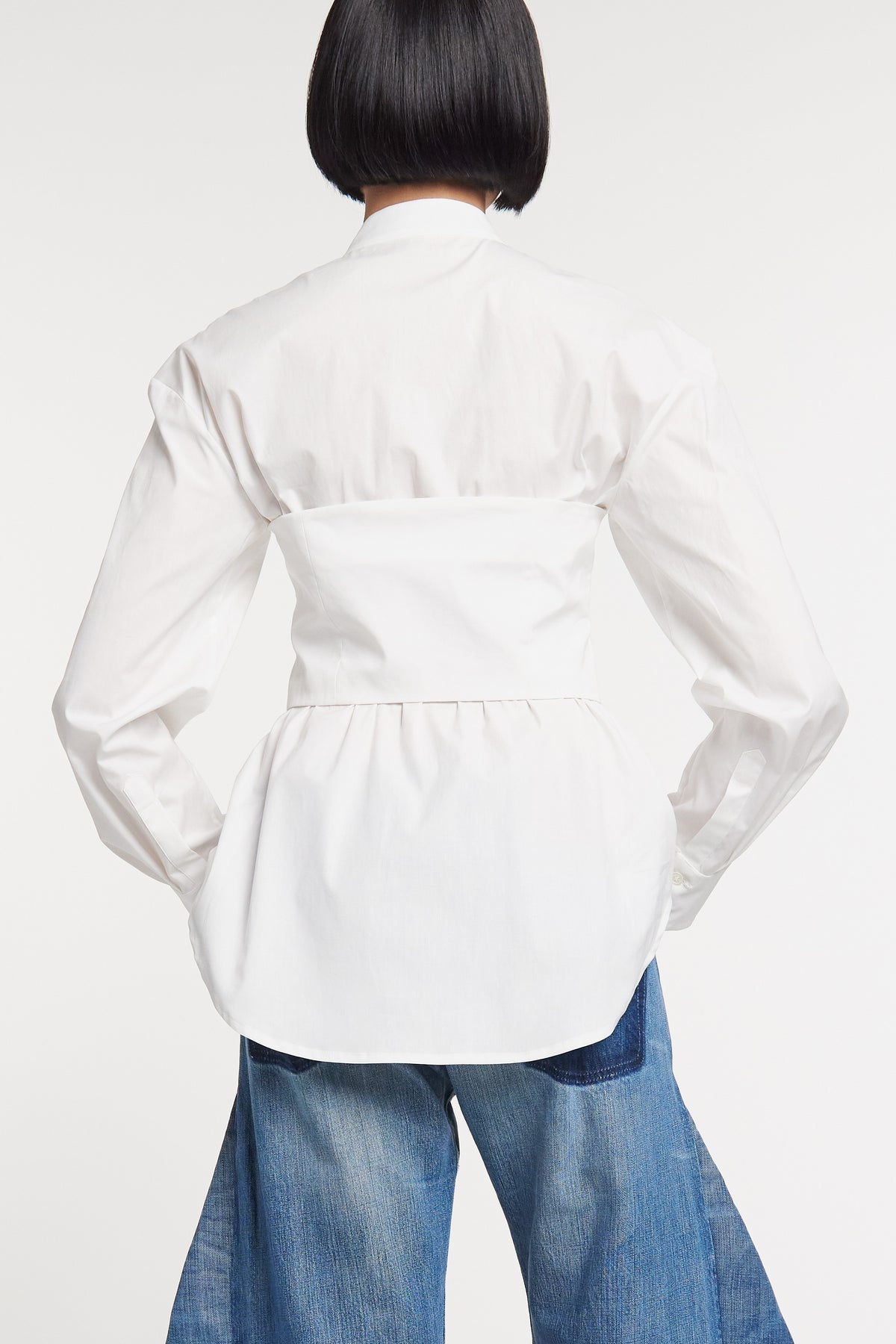 CORSET COLARLESS SHIRT WHITE - 2