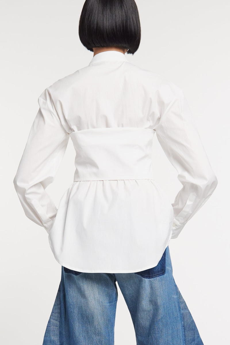 CORSET COLARLESS SHIRT WHITE 2