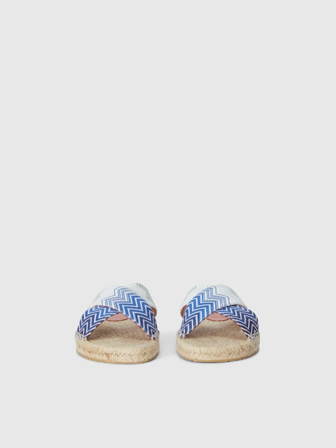 Sandals with rope sole and crossed zig zag straps - 3