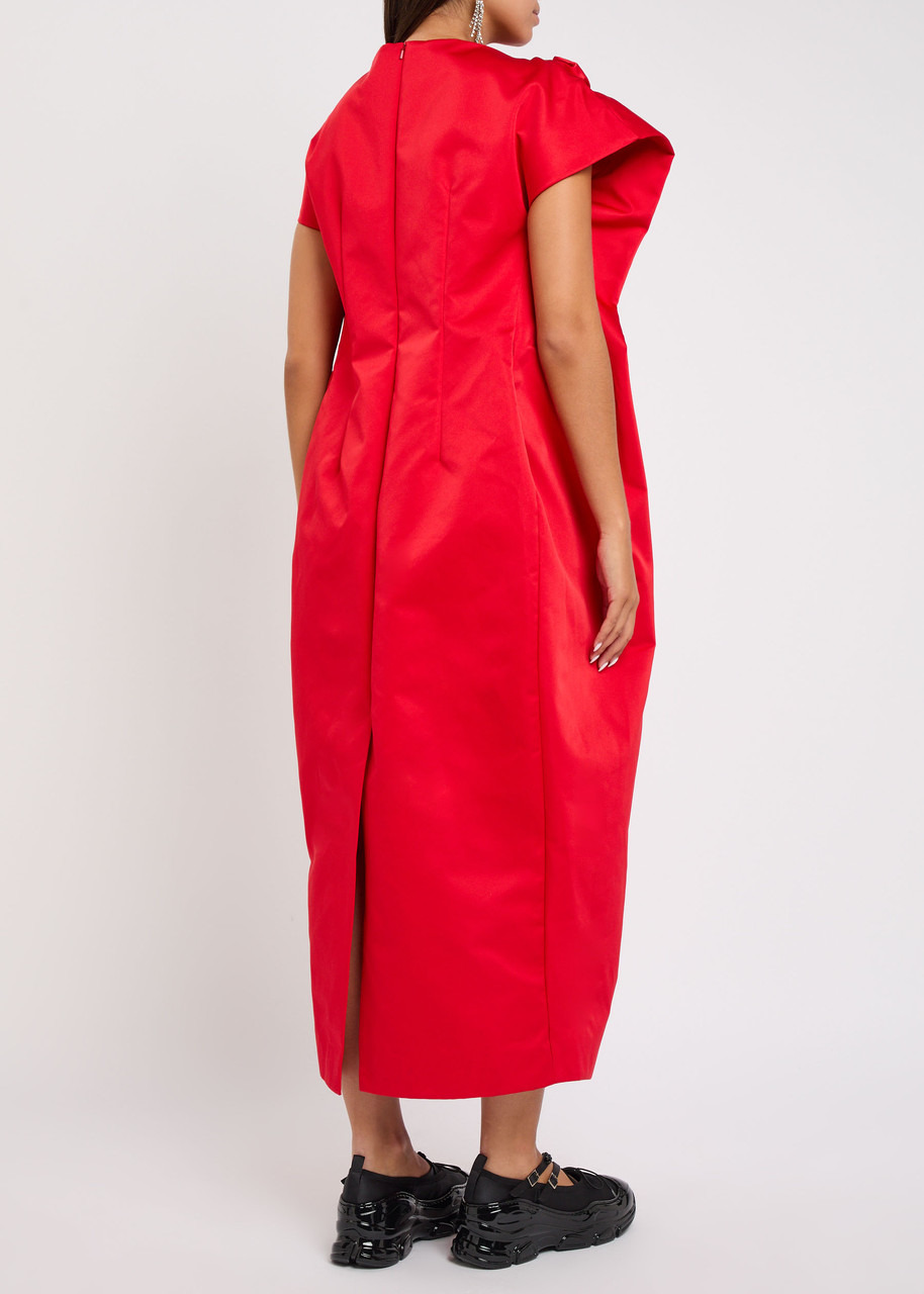 Simone Rocha Duchess Draped Satin Midi Dress - 3