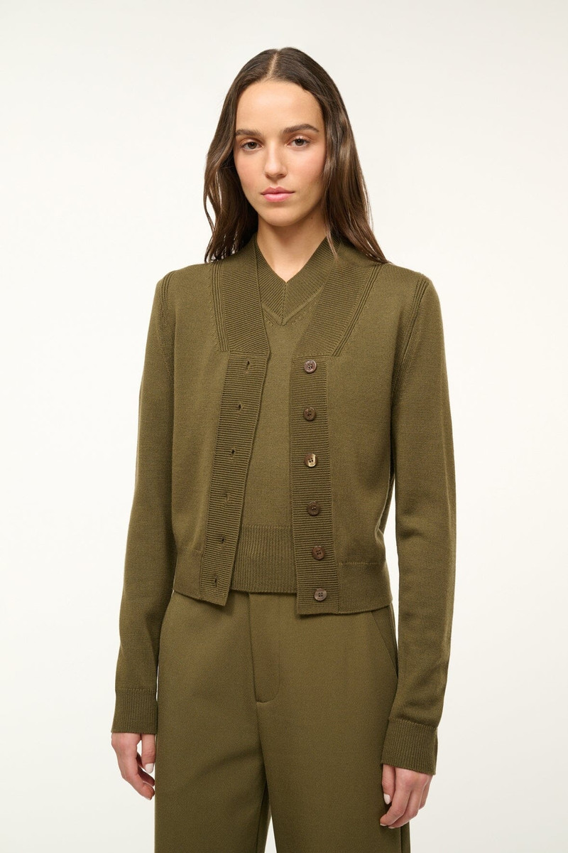 STAUD STAUD BAXTER CARDIGAN SERGEANT GREEN outlook