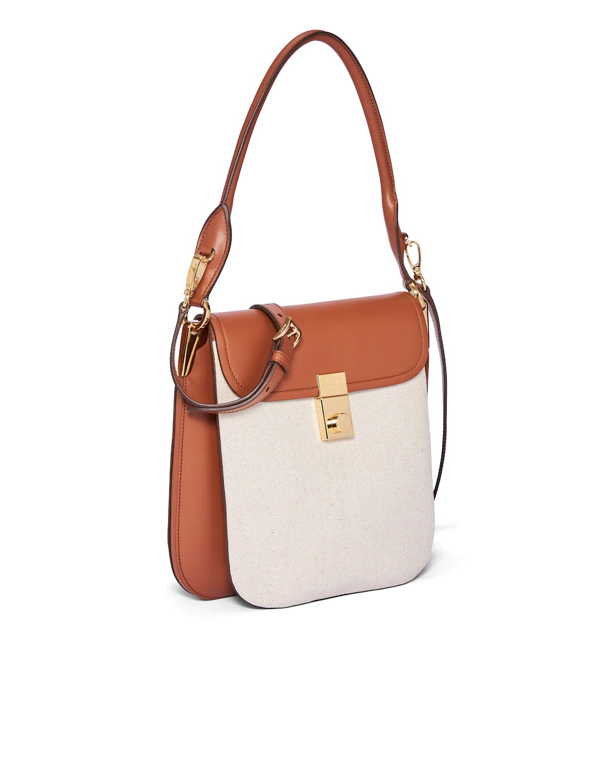 Linen blend and leather Prada Margit shoulder bag - 3