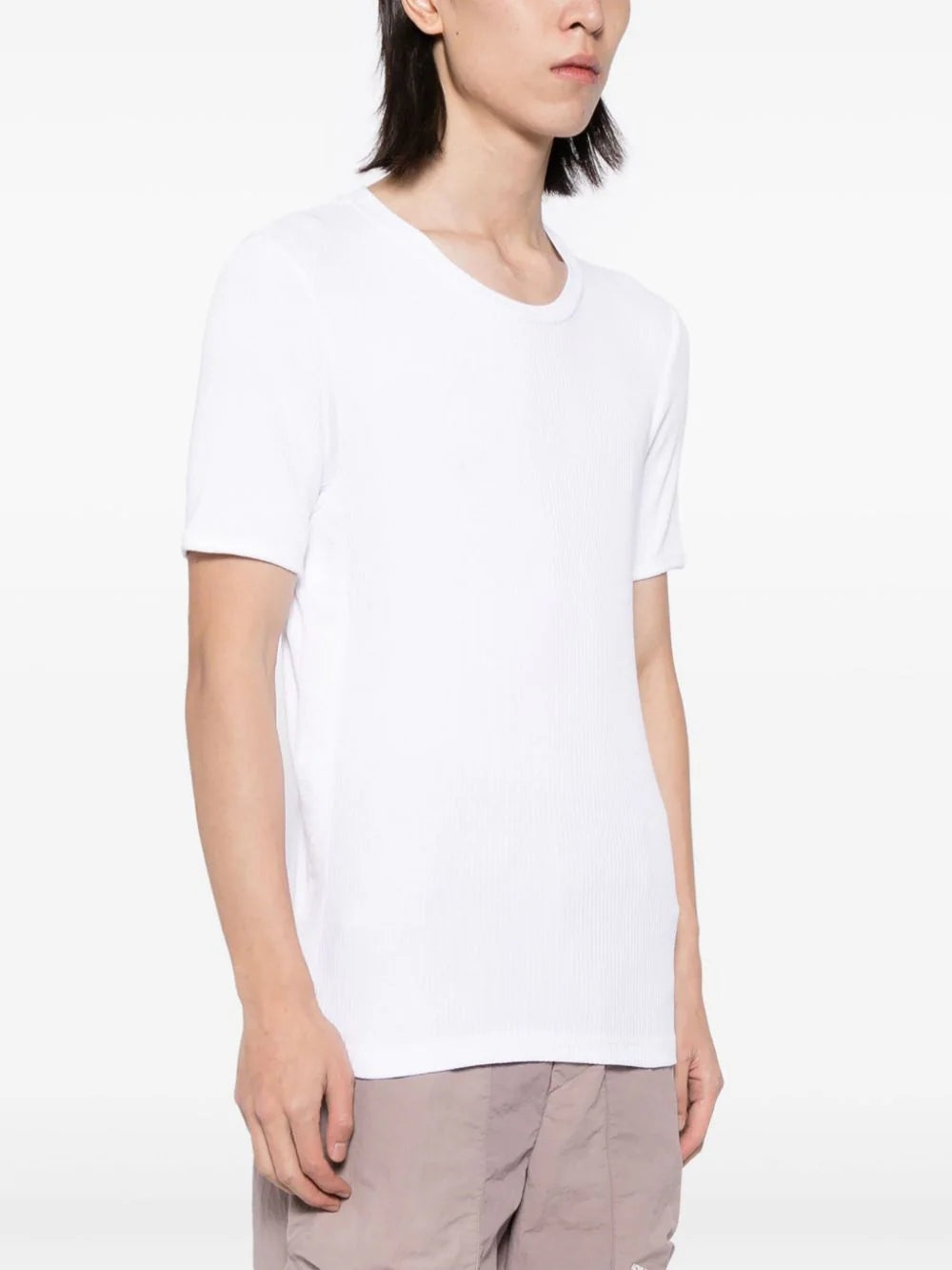 LOGO-TAPE RIBBED T-SHIRT - 3