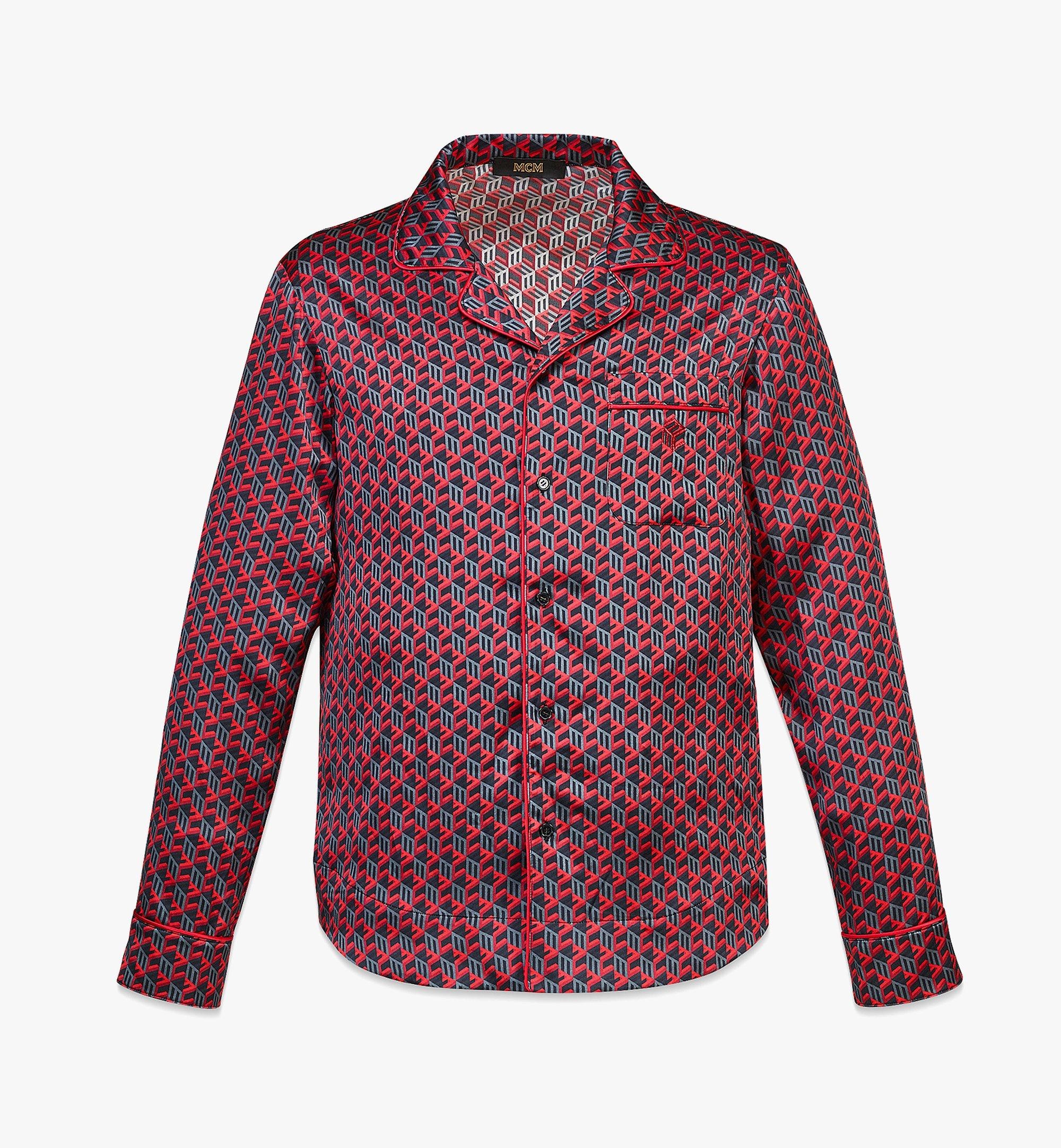 Unisex Cubic Monogram Silk Satin Pajama Shirt - 1