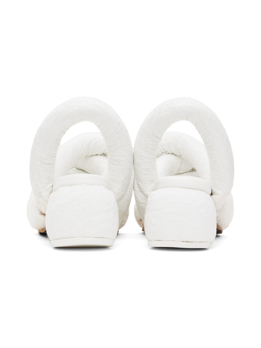 White Sausage Heeled Sandals - 2
