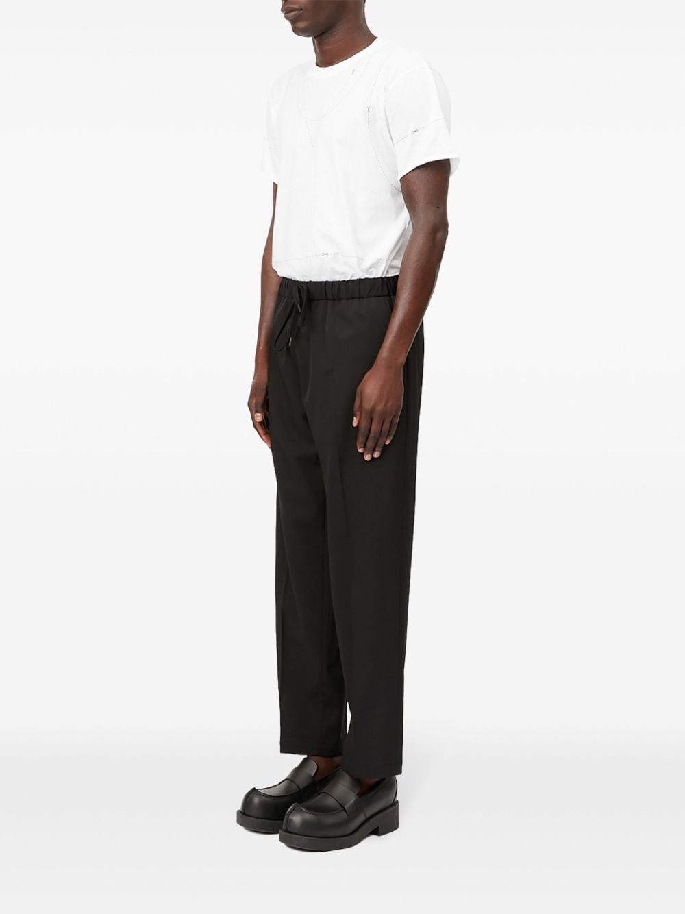 tailored drawstring-waist trousers - 6