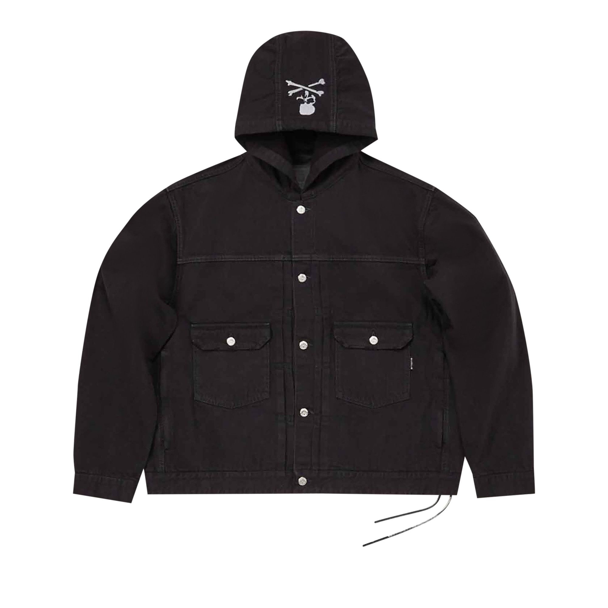 Mastermind World 1st Long-Sleeve Denim Shirt With Hood 'Black/Black' - 1