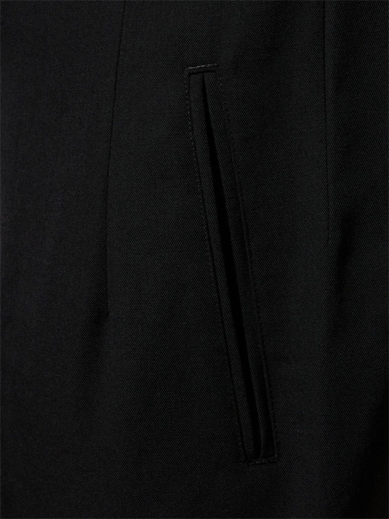 Asymmetric wool gabardine jacket - 5