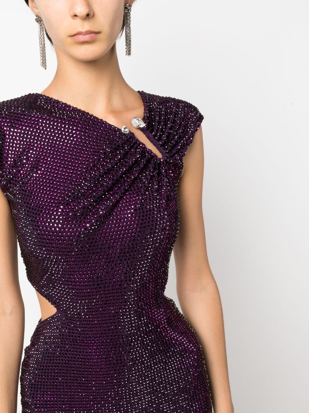 crystal-embellished minidress - 5