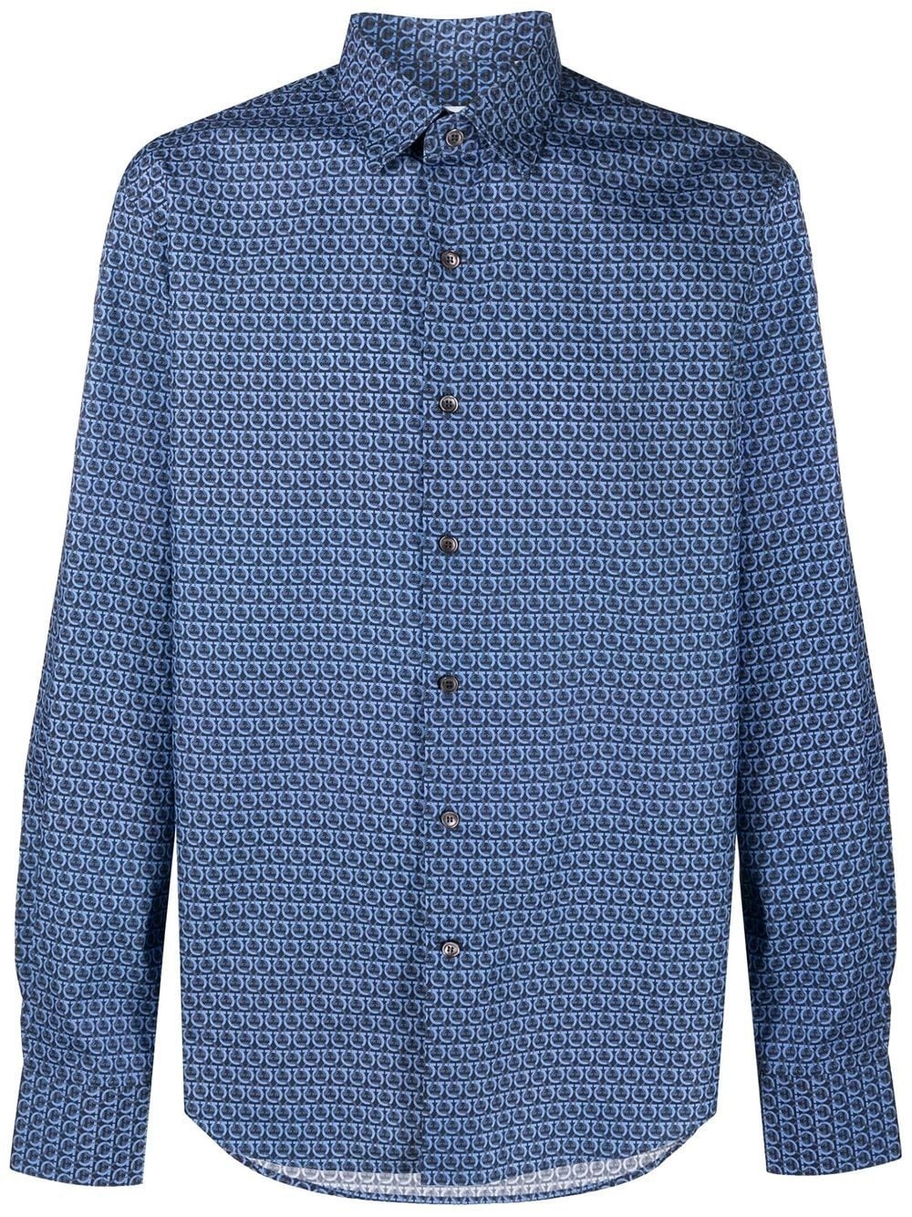 Gancini-print long-sleeve shirt - 1