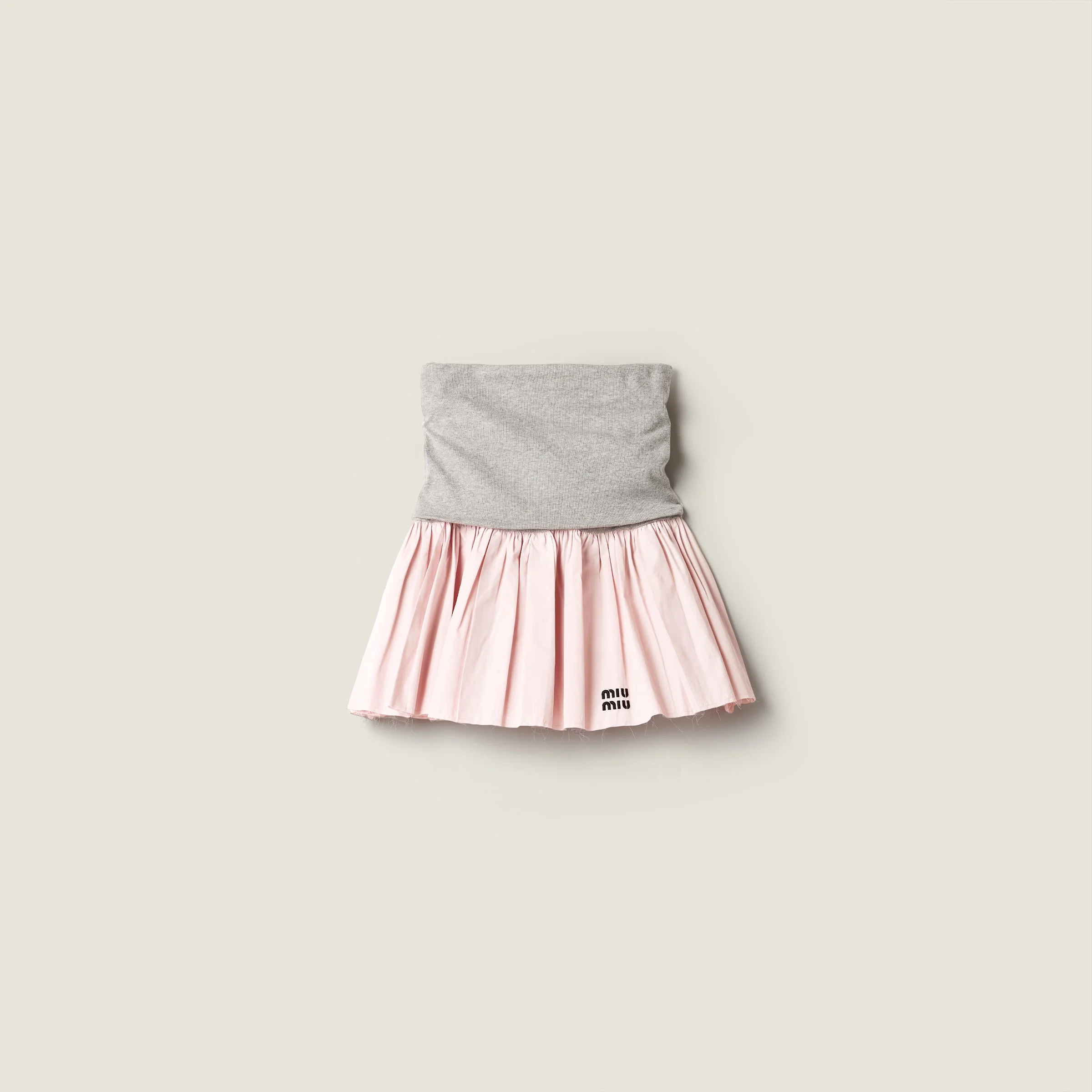 Jersey and poplin skirt - 1